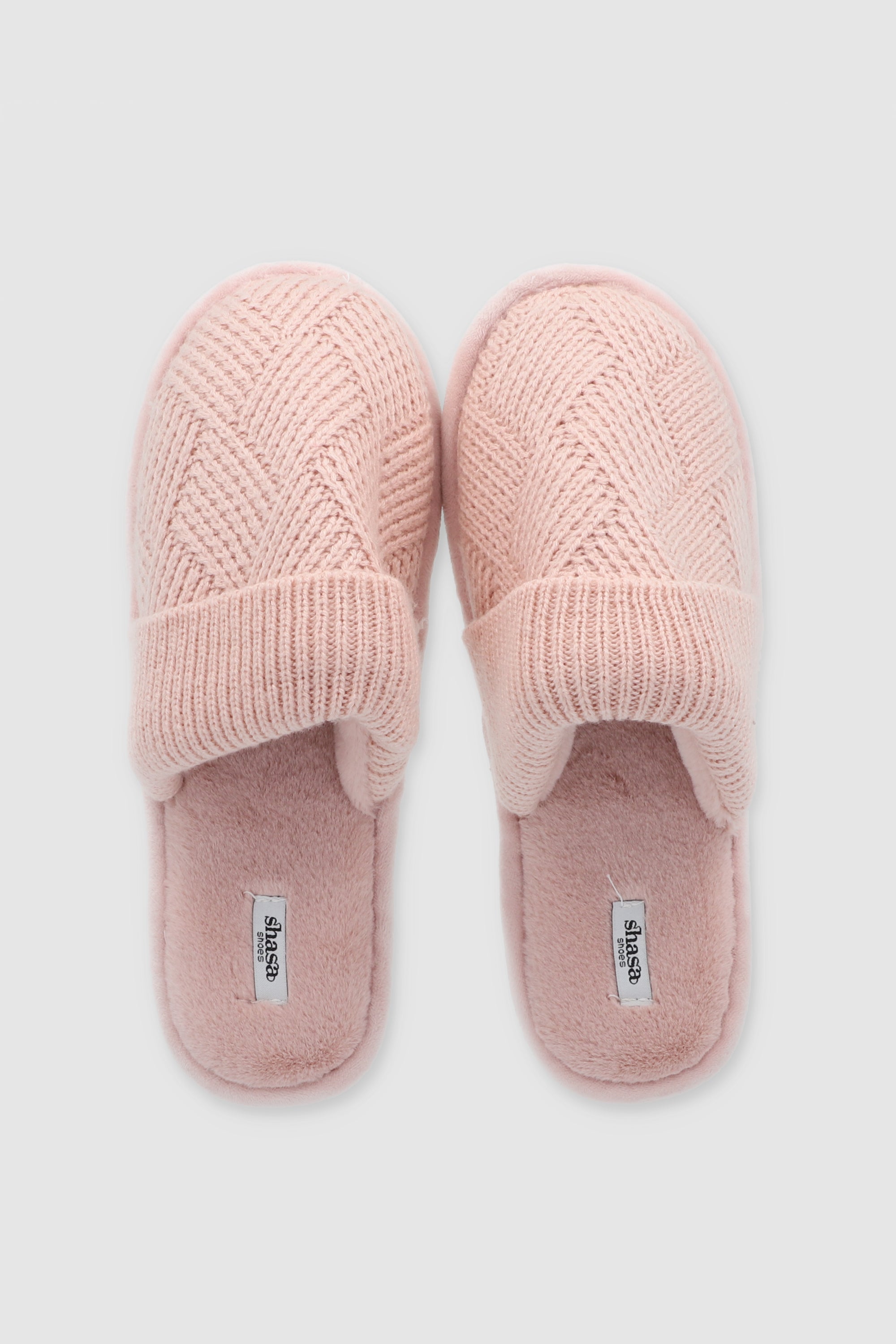 Pantuflas tejidas sherpa