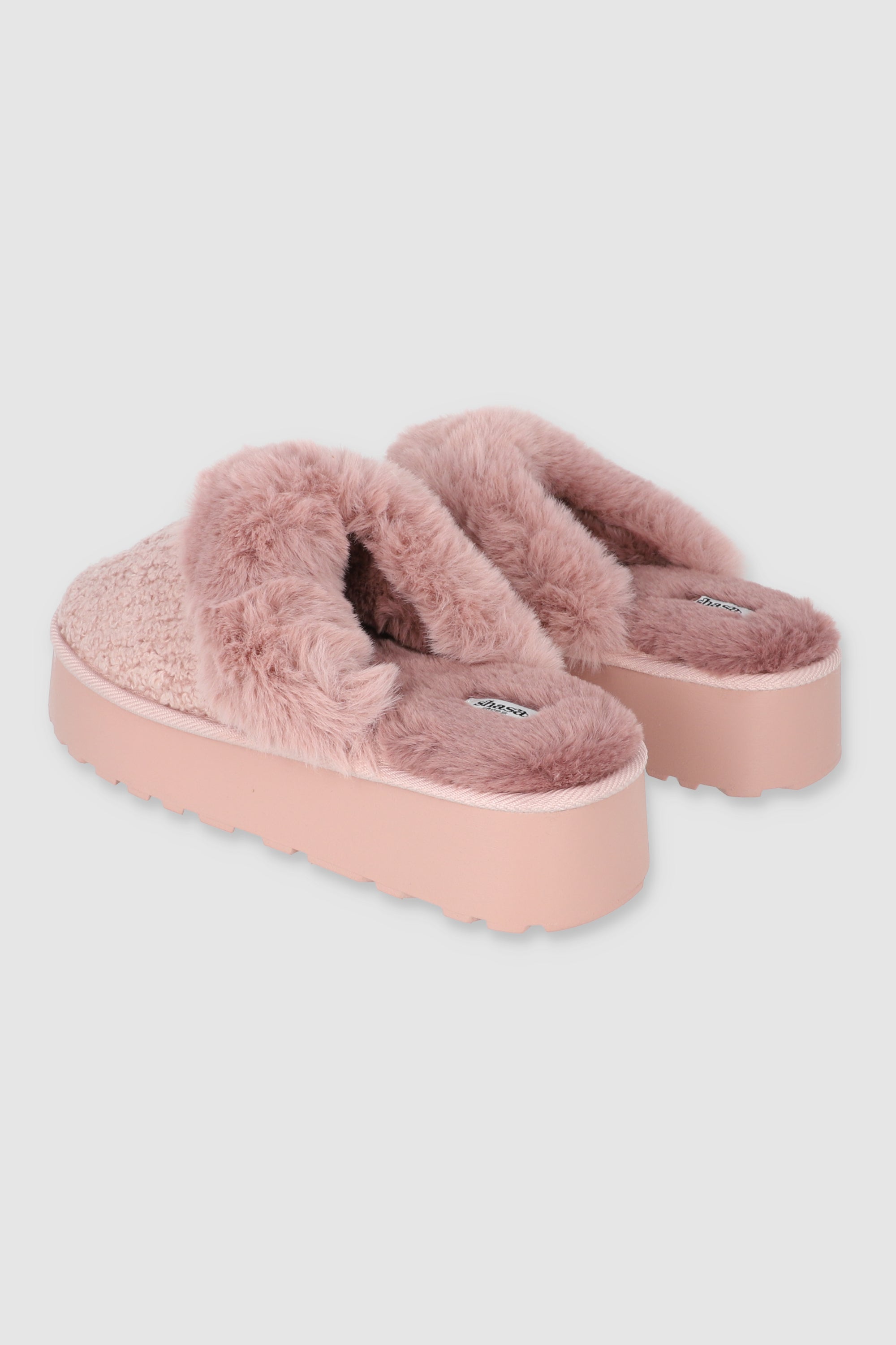 Pantuflas Sherpa Peluche Plataforma