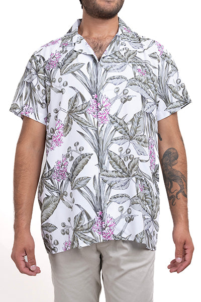 Camisa resort flores tropicales
