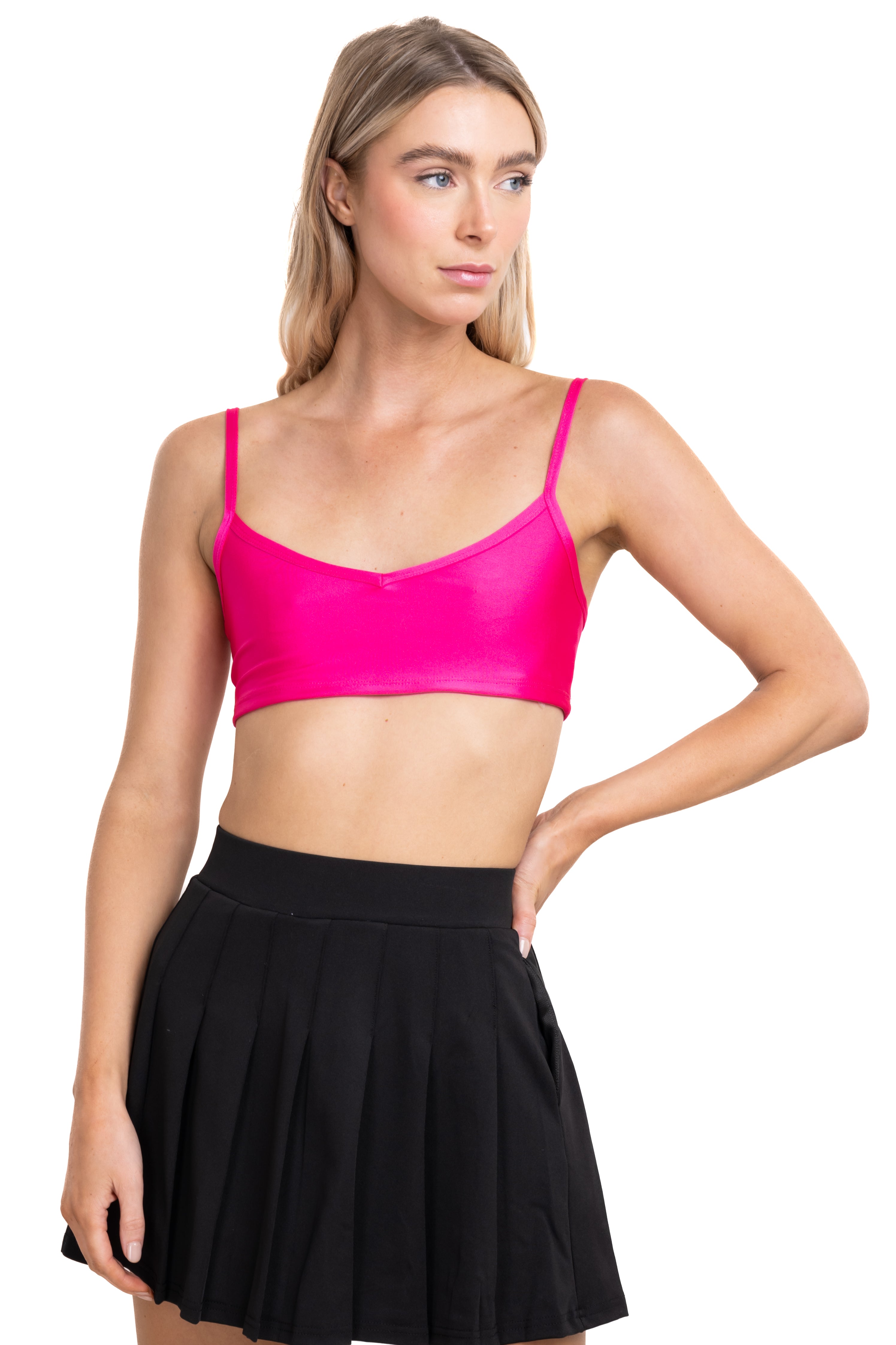 Top crop escote v tirantes