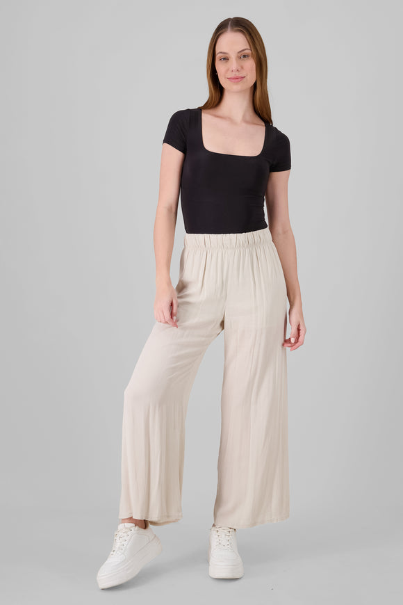Pantalón Wide Leg Cintura Elástico