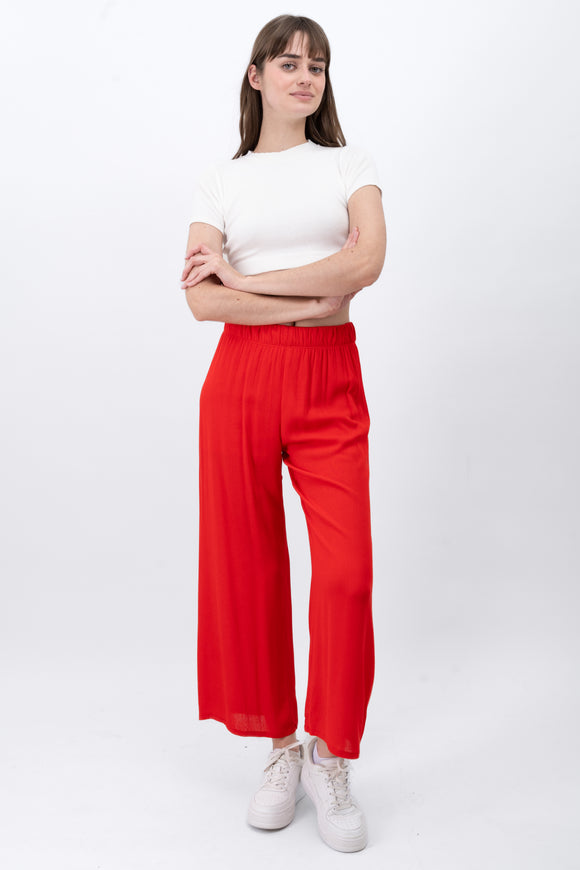 Pantalón Wide Leg Cintura Elástico