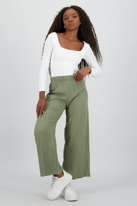 Pantalón Wide Leg Cintura Elástico