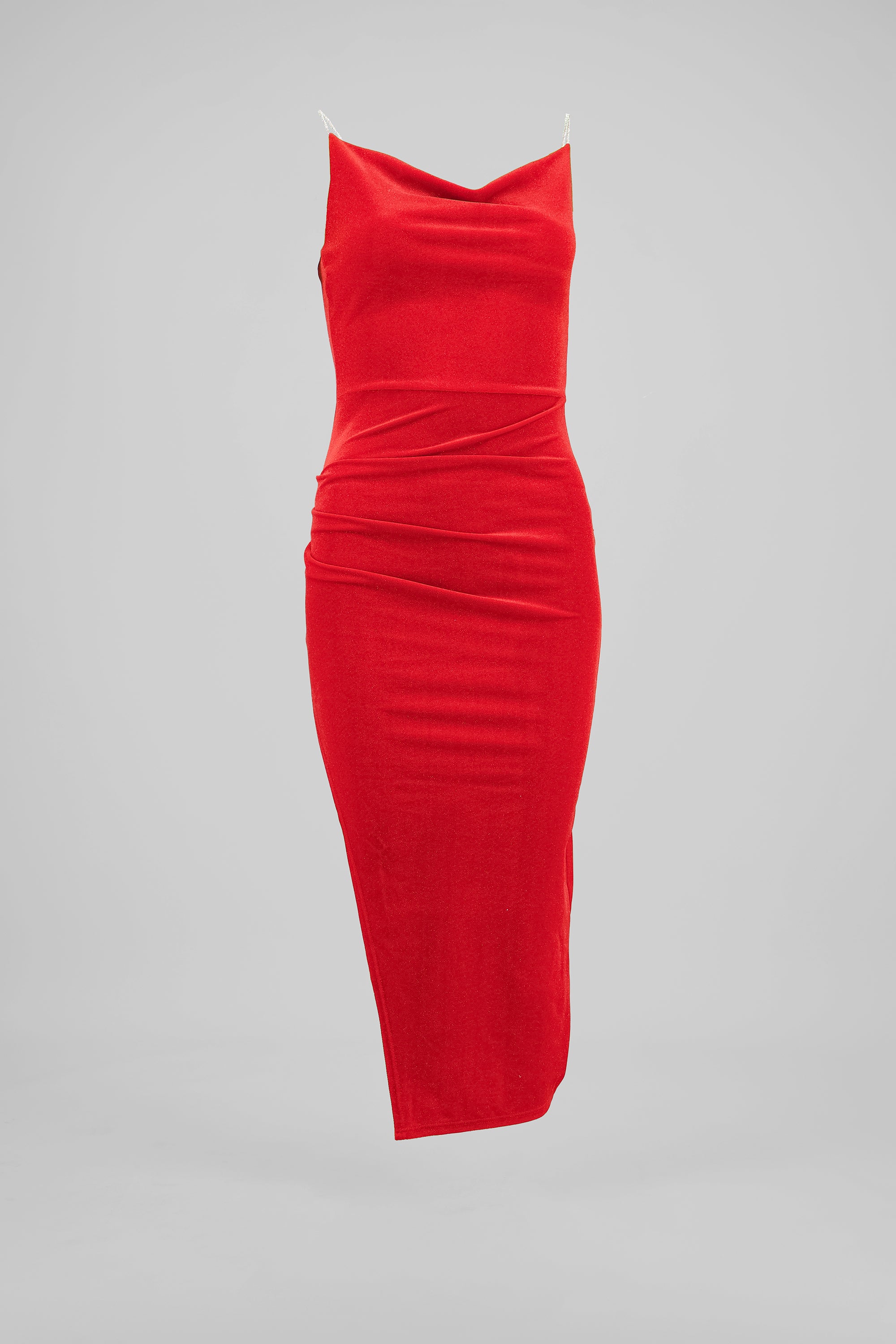 Vestido midi velvet abertura