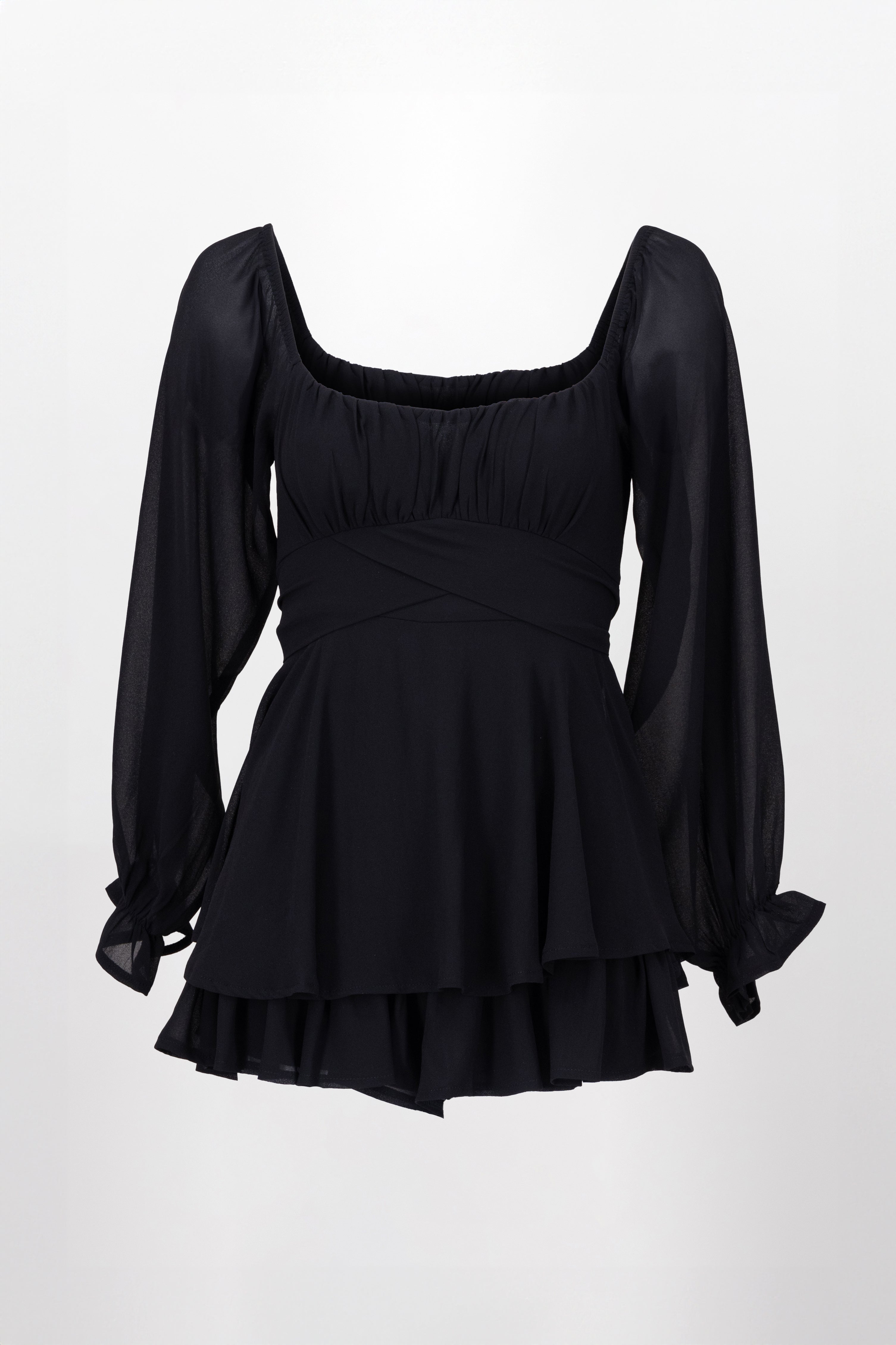 Romper mini manga larga mesh
