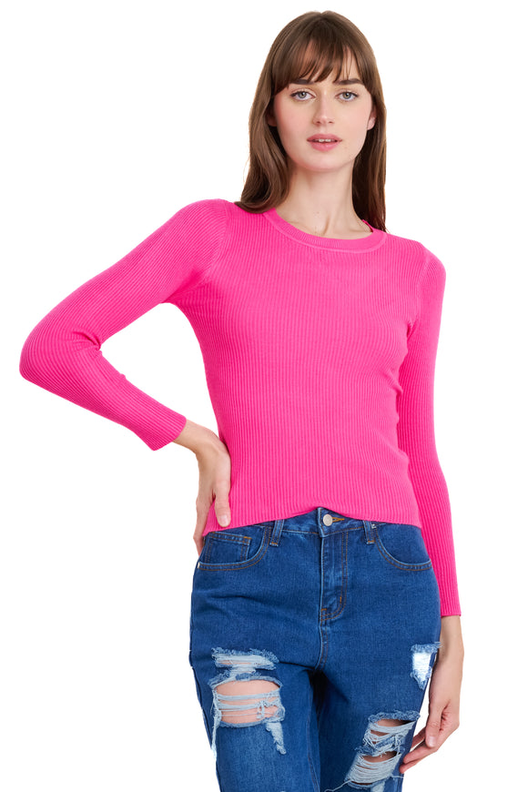 Top Manga Larga Cuello Redondo