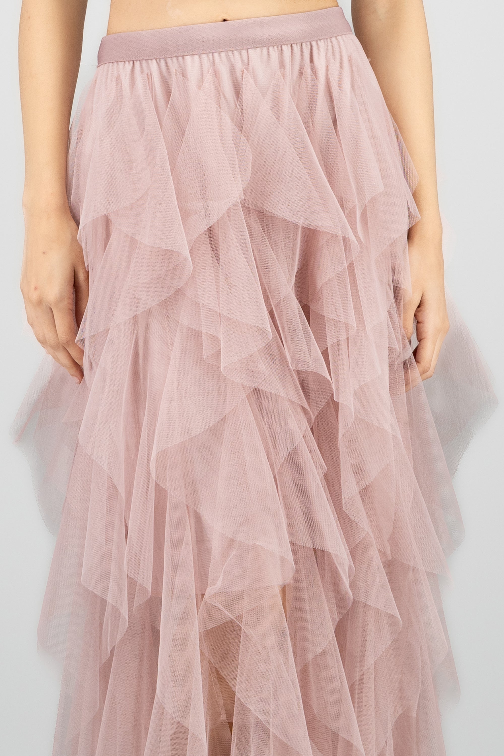 Falda Midi Mesh Cascada