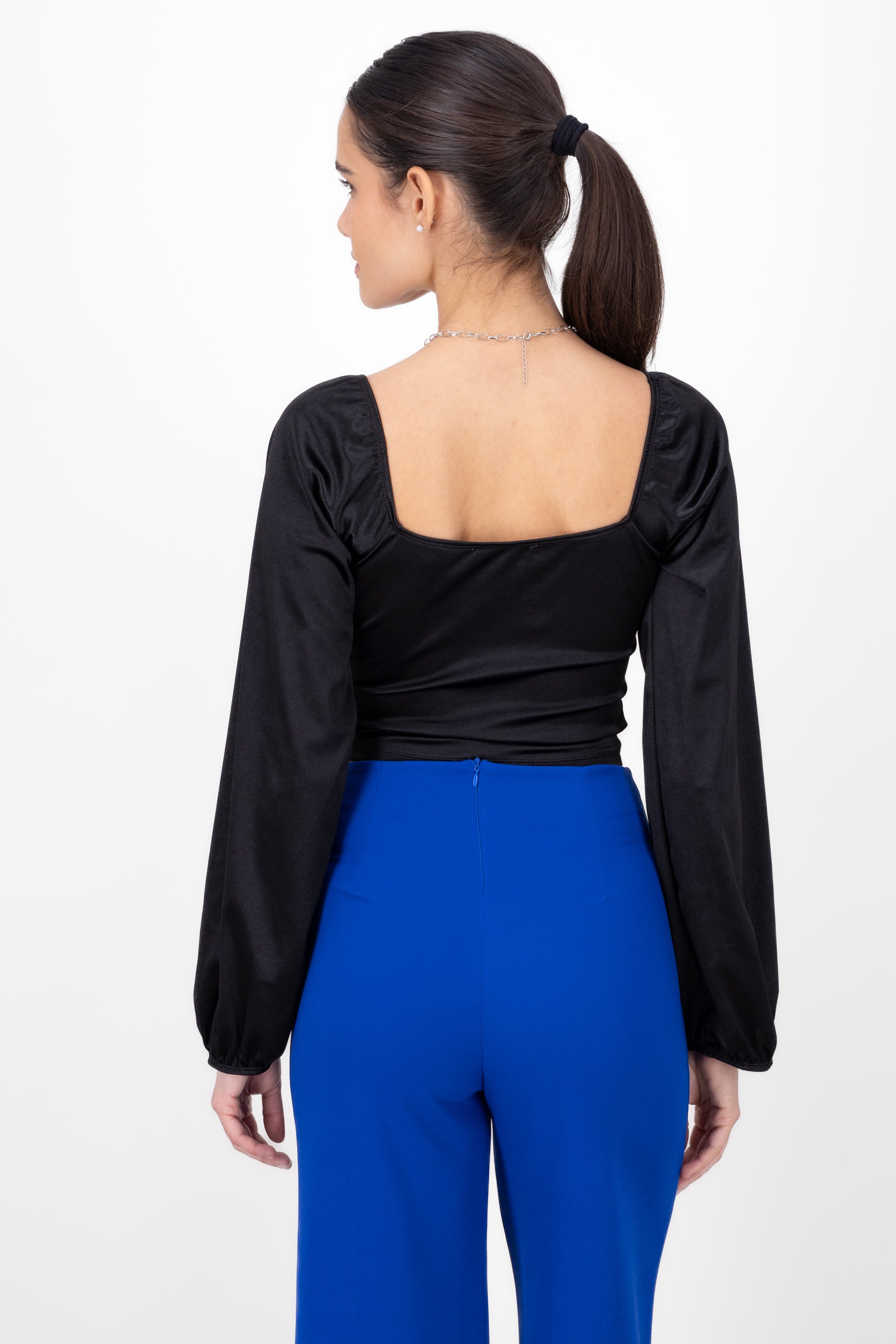 Blusa bustier satín