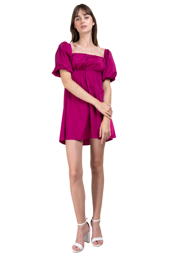 Vestido popelina moño espalada