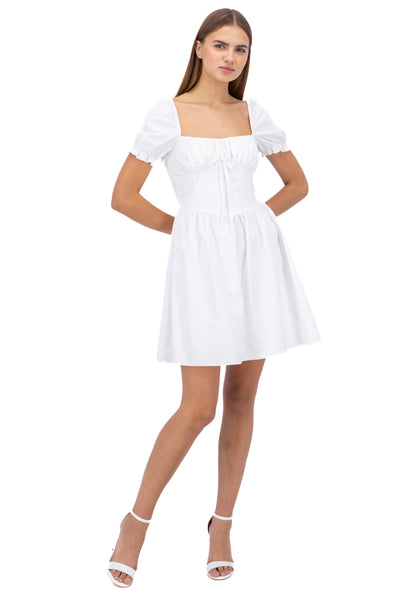 Vestido mini corset plisado