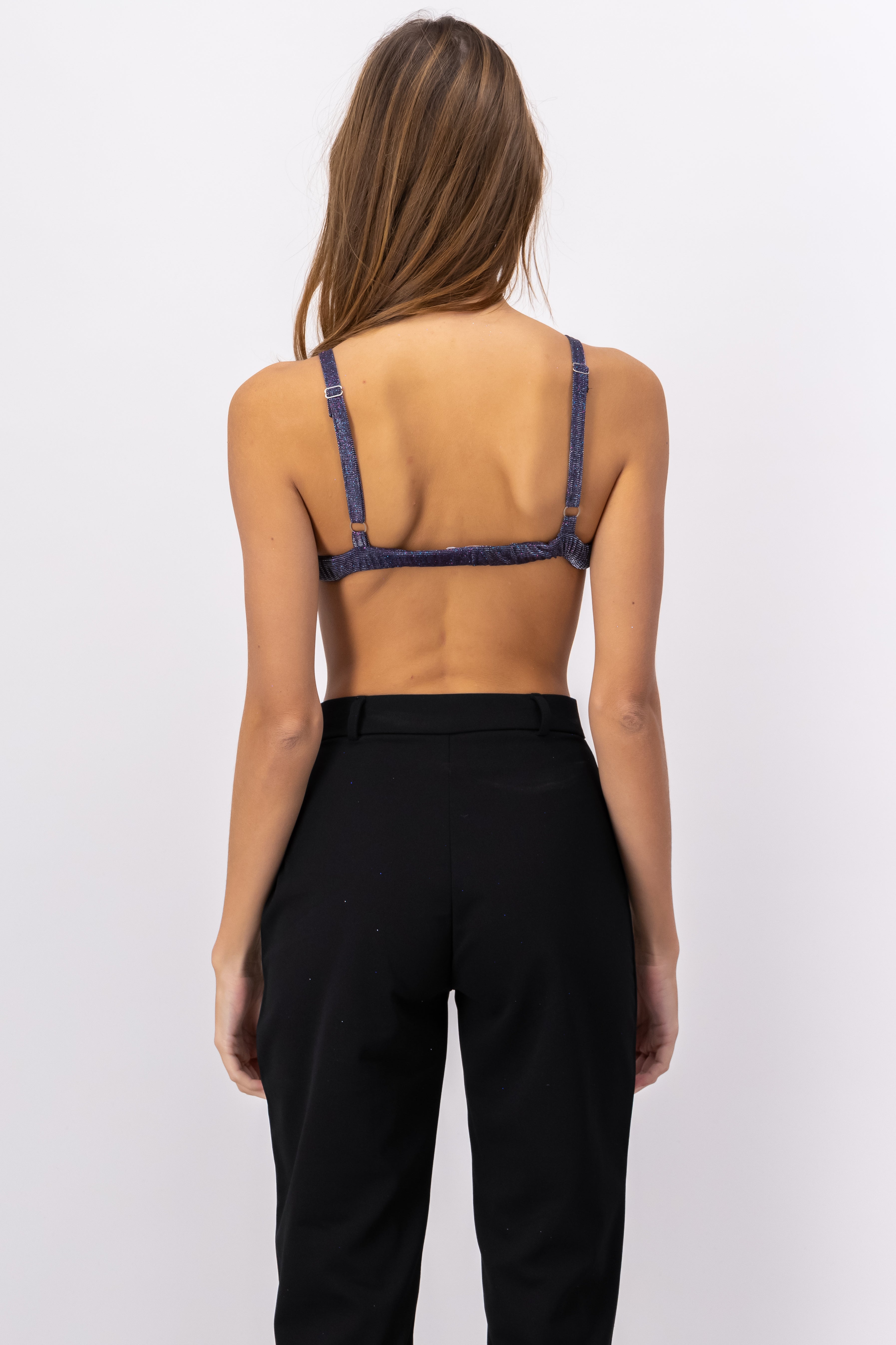 Top crop tirantes lurex