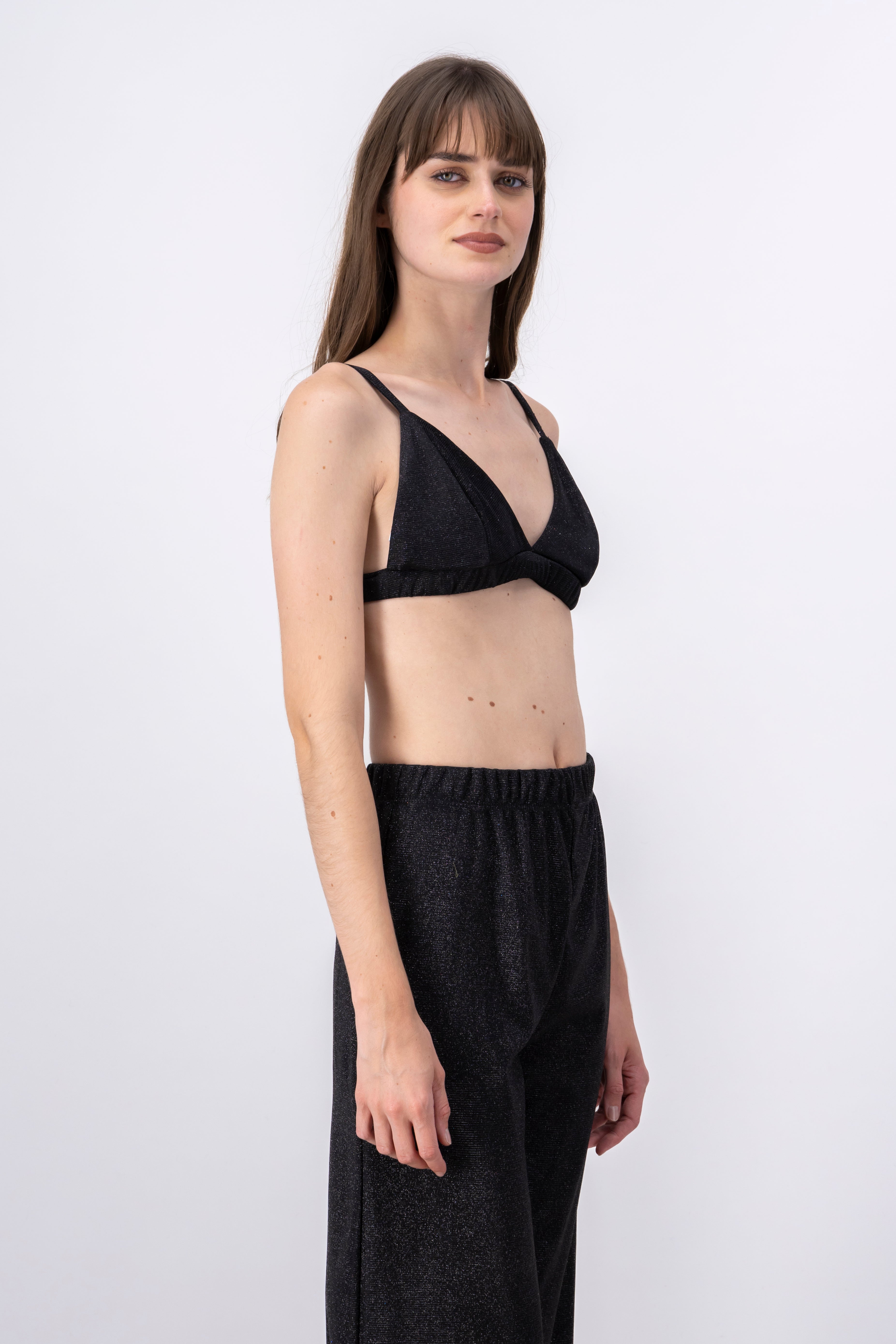 Top crop tirantes lurex