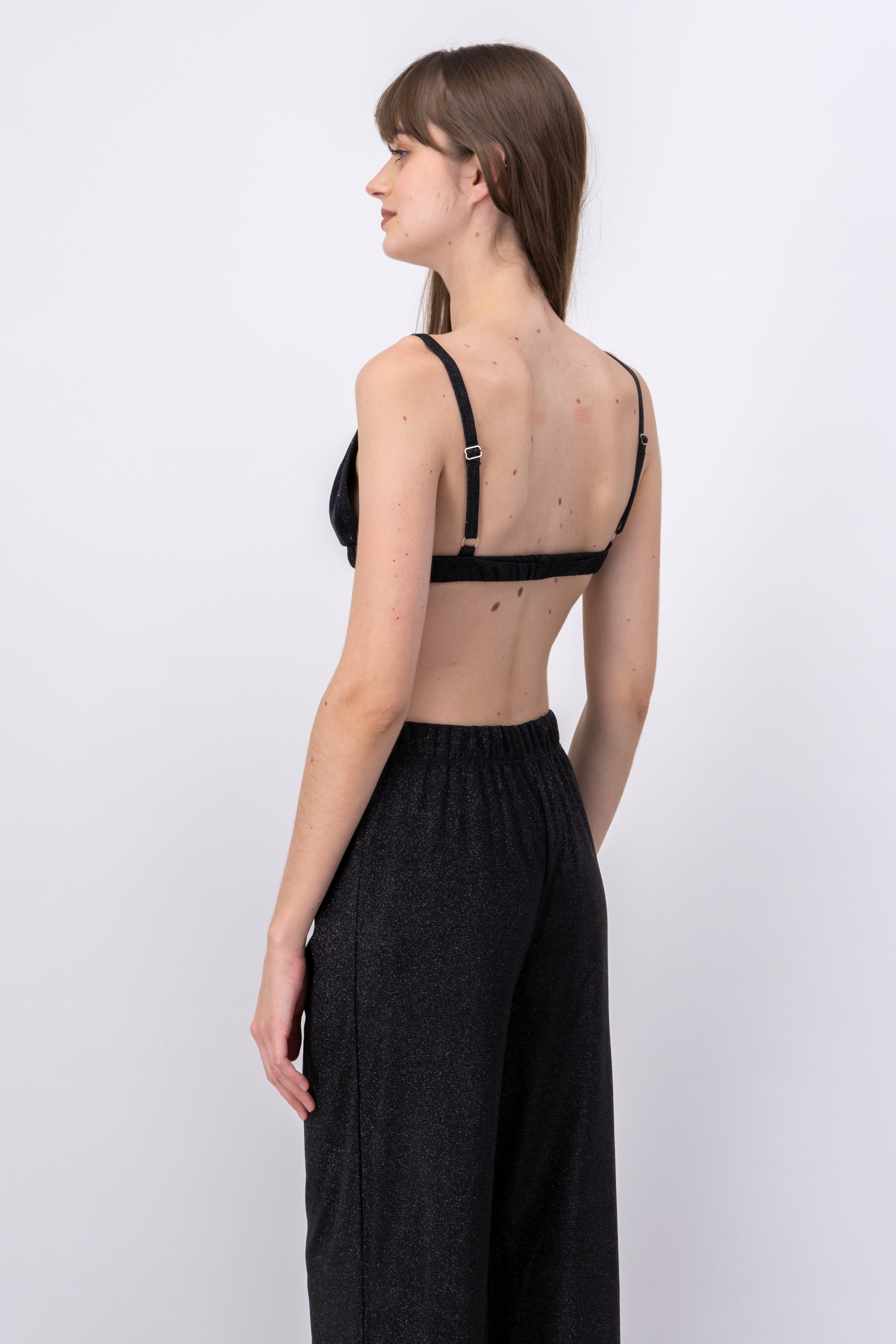 Top crop tirantes lurex