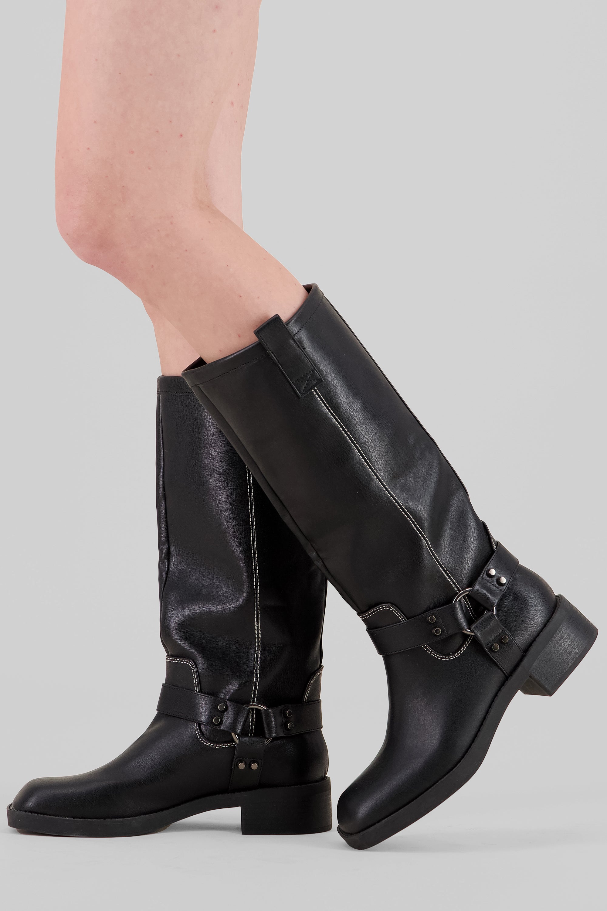 Hebillas Botas Moteras Mujer Negras Botas Moteras Botas Negras