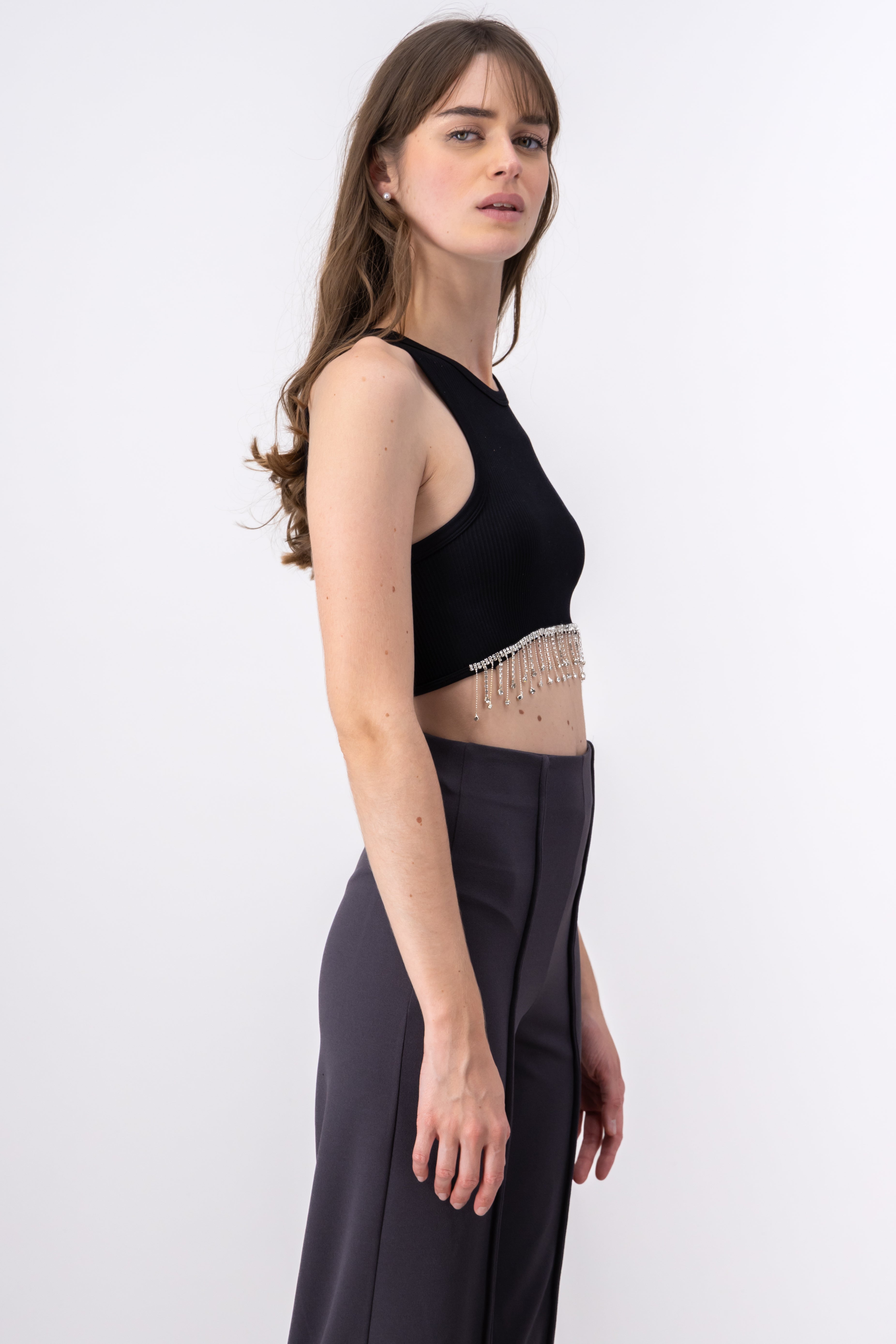 Top rib flequillos brillosos