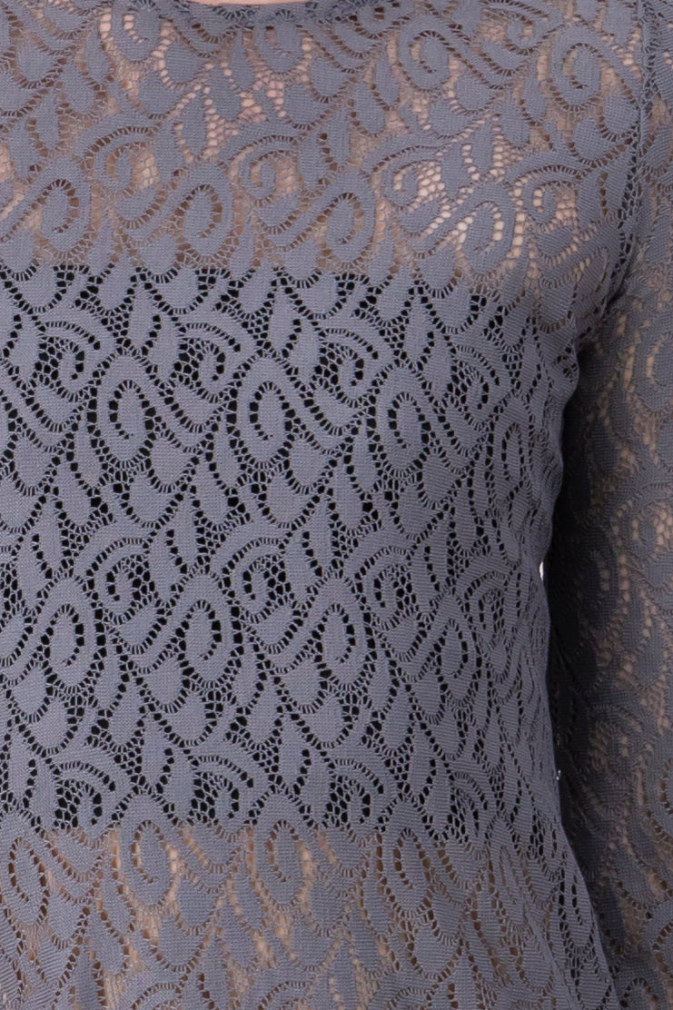 Vestido mini encaje mesh