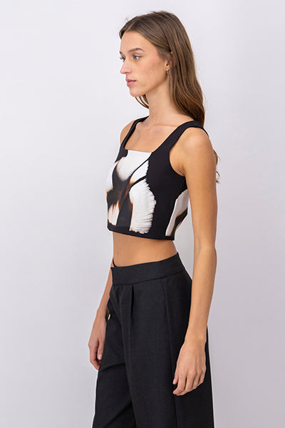 Top crop estampado tirantes