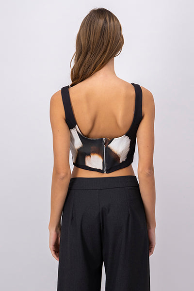Top crop estampado tirantes