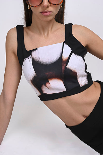 Top crop estampado tirantes