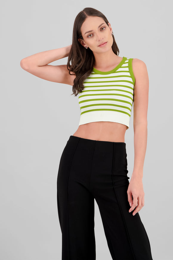 Crop Top De Rayas Sin Manga