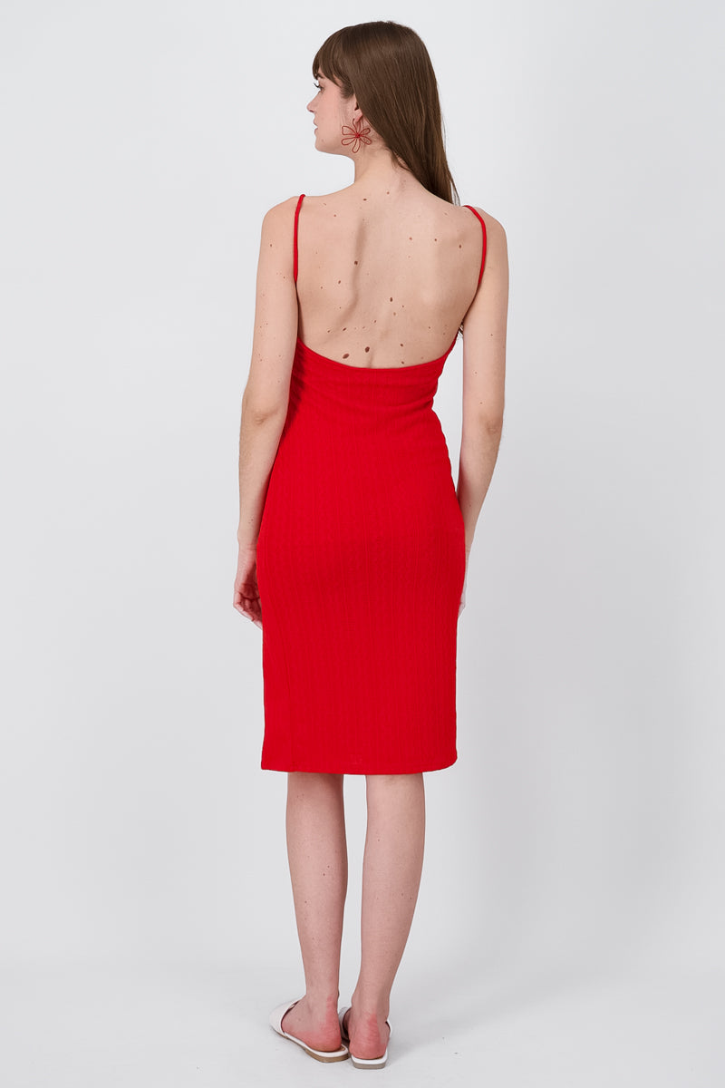 Vestido midi textura entretejida