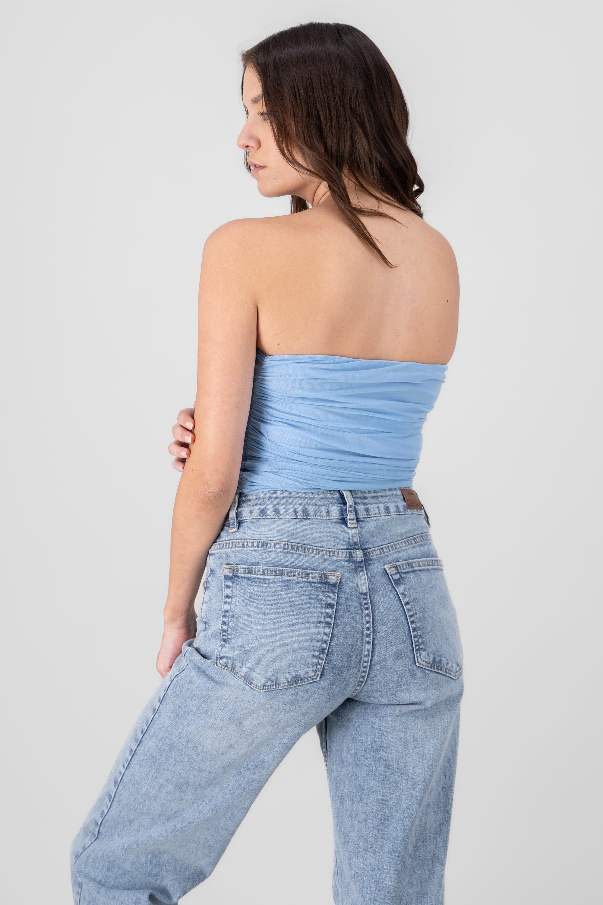 Top Mesh Strapless Mesh