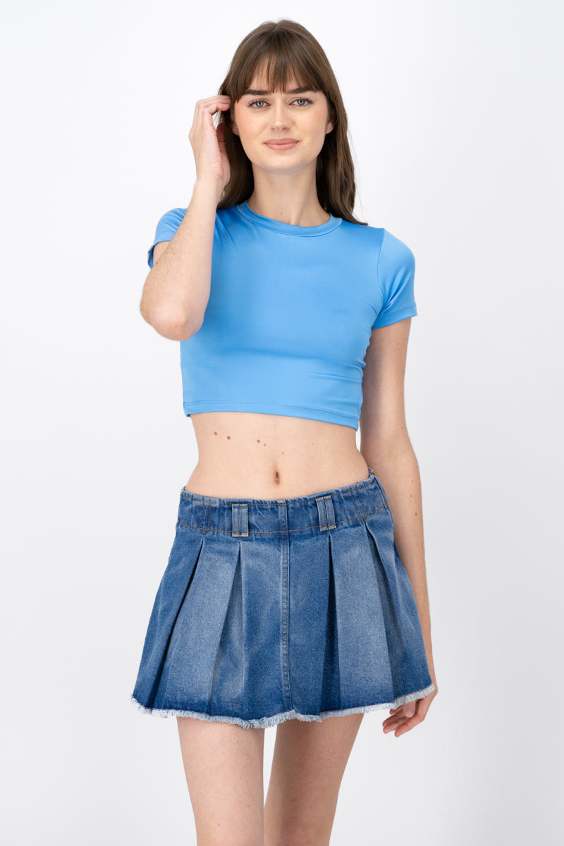Top crop manga corta