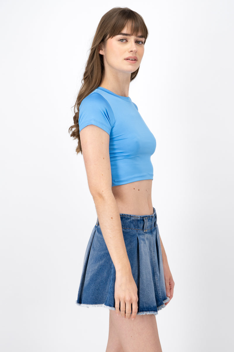 Top crop manga corta
