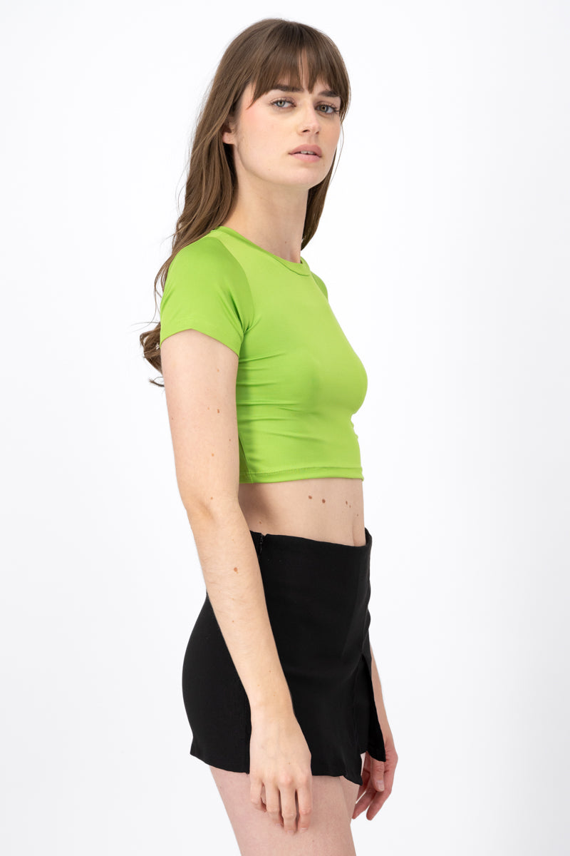 Top crop manga corta