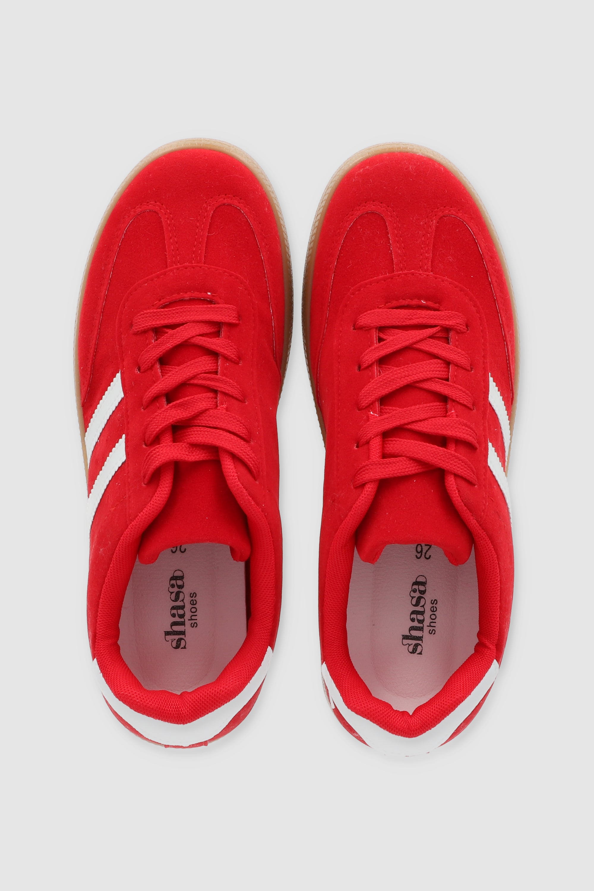 Tenis casual rayas punta suede
