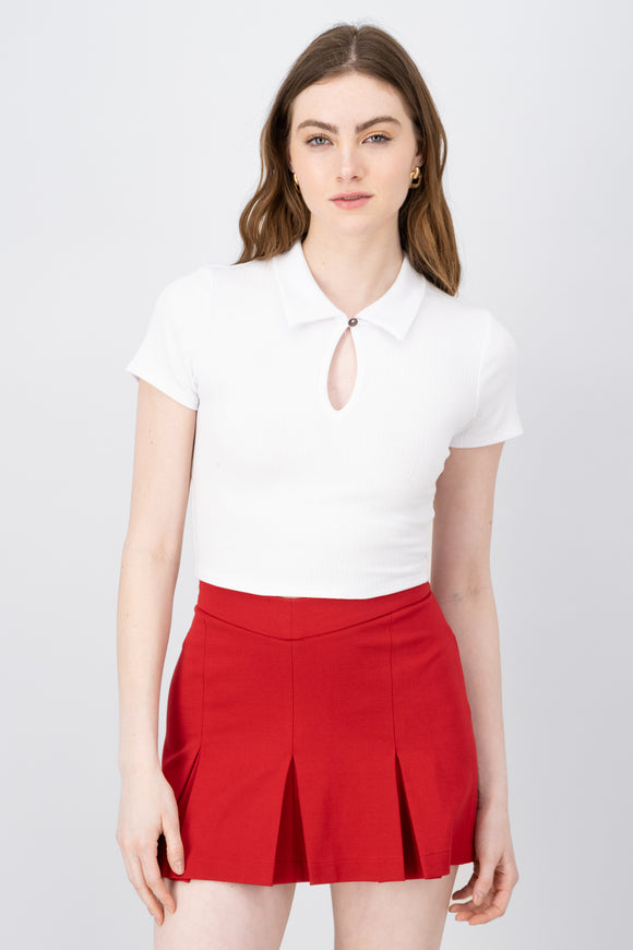 Top de cuello polo con cut out