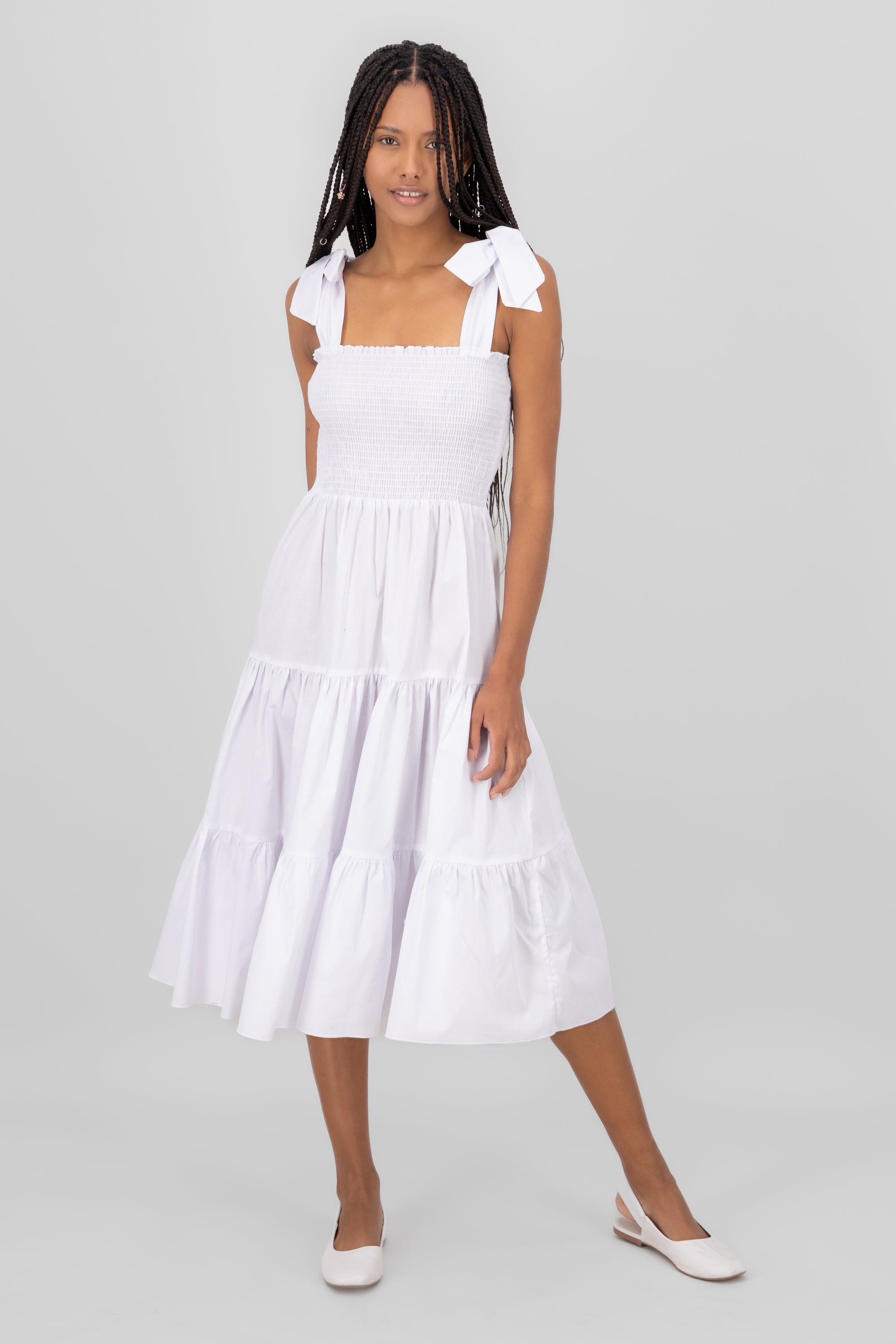 Vestido midi blanco sale