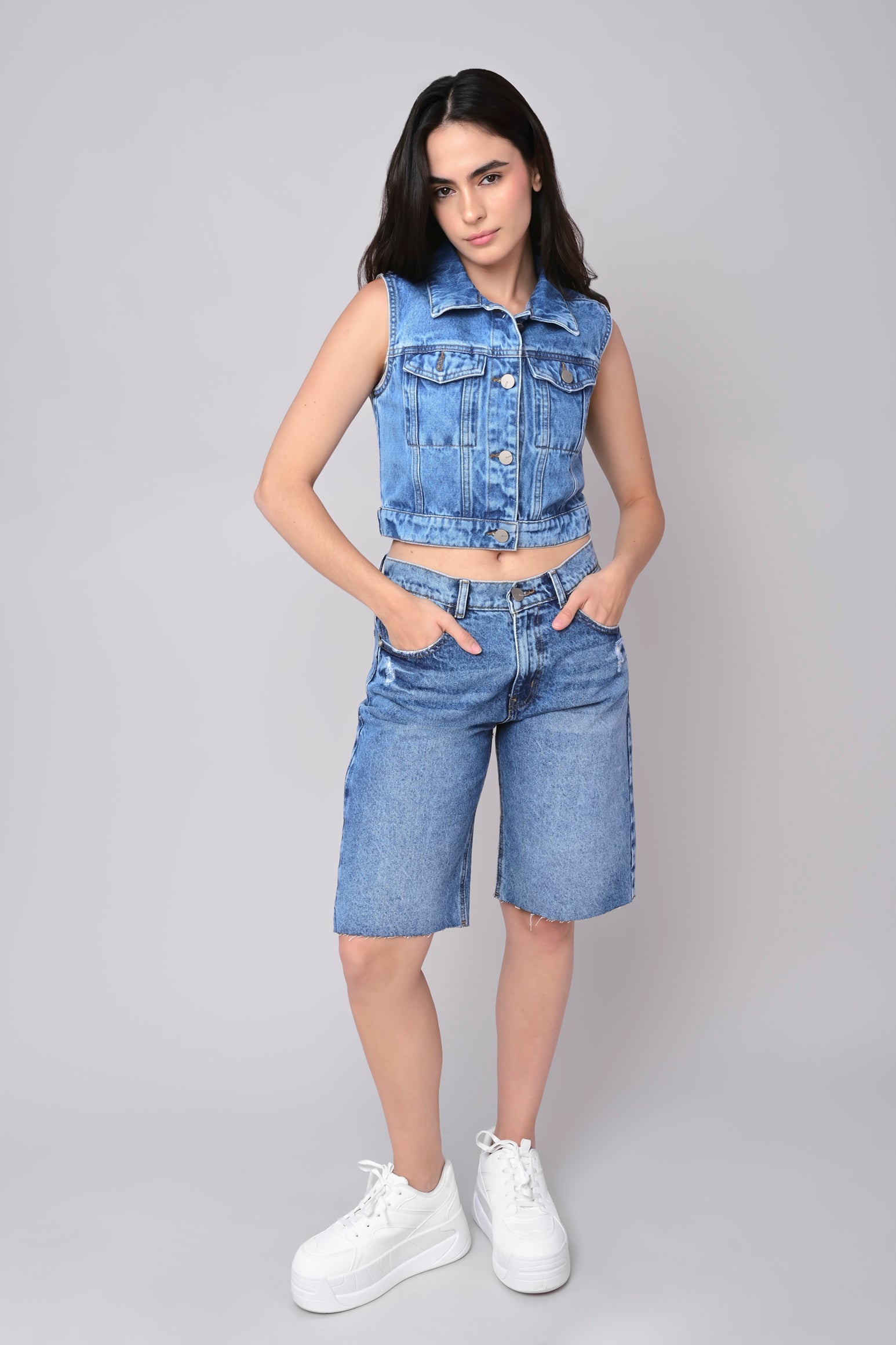 Bermuda Baggy Cintura Baja - Main Image