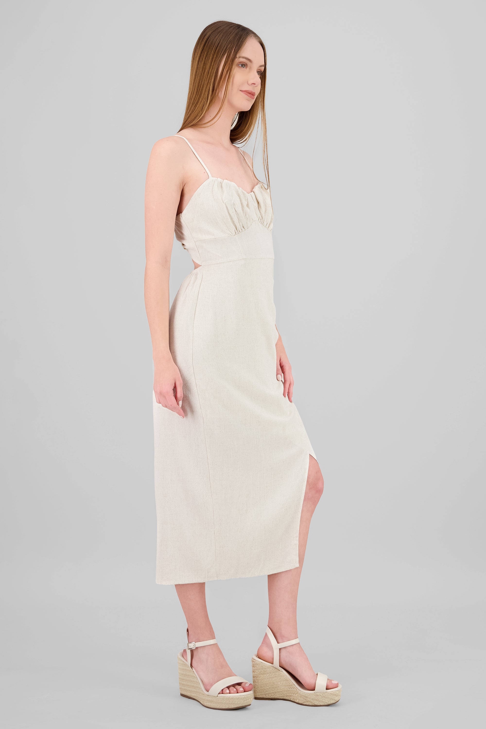 Vestido maxi abertura pierna