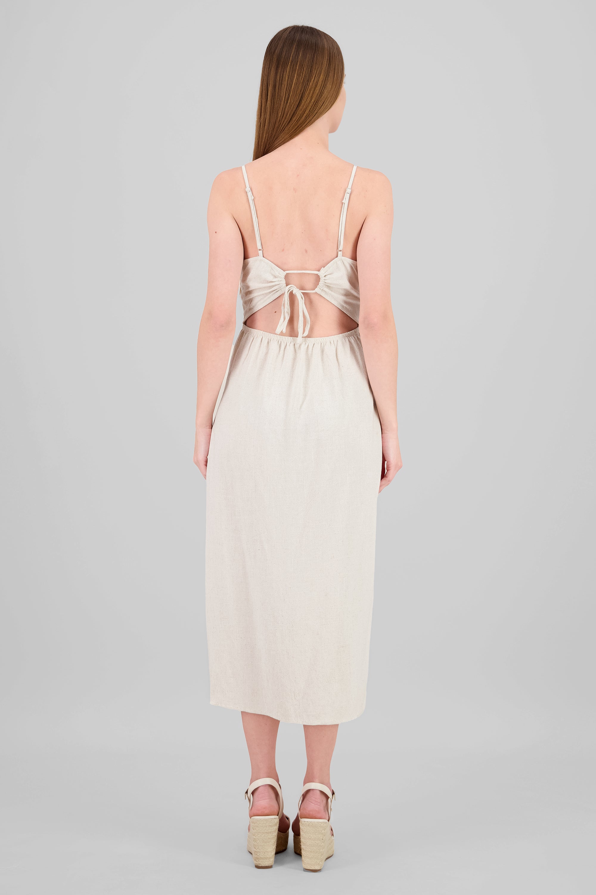 Vestido maxi abertura pierna
