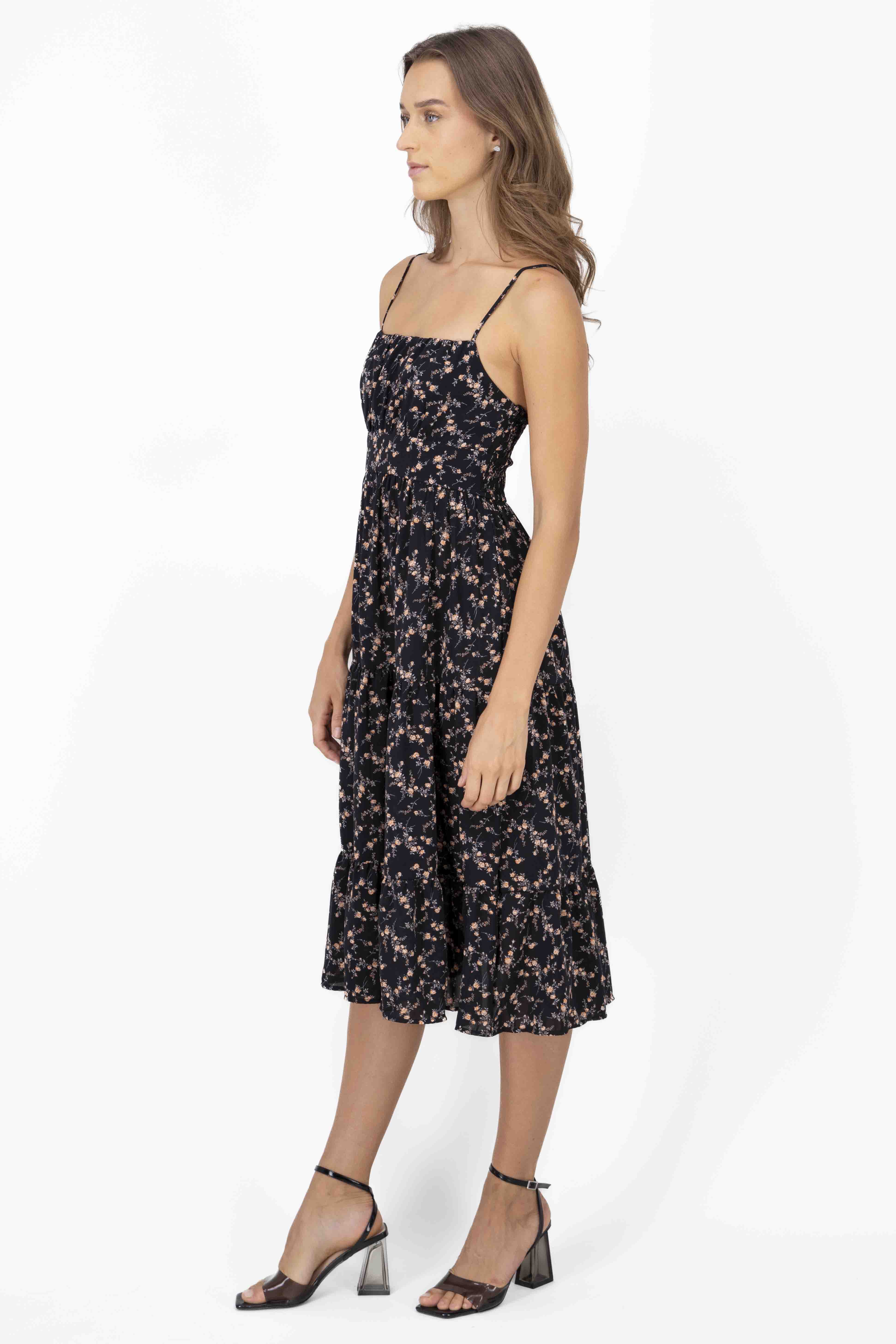 Vestido midi flores
