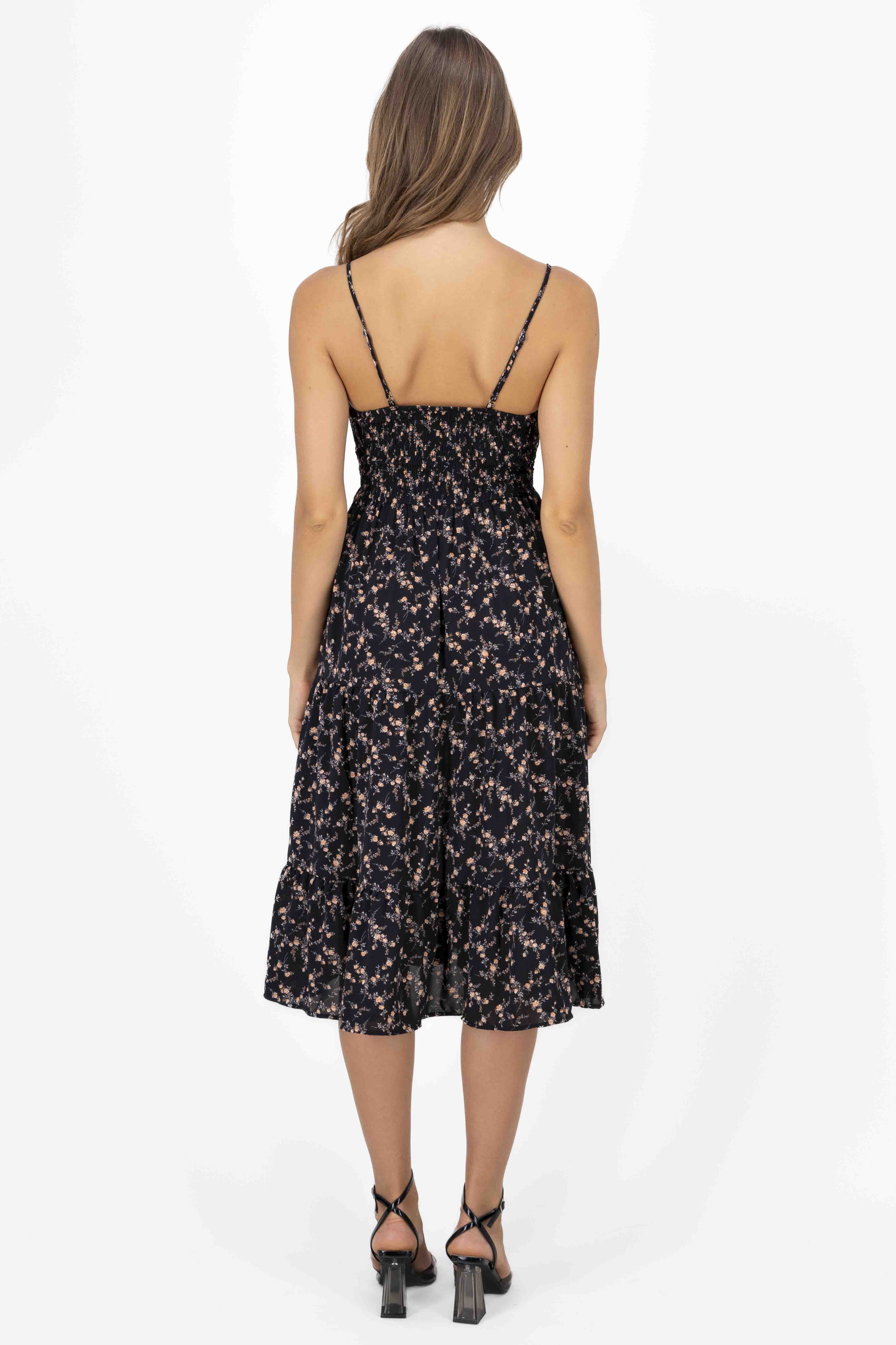 Vestido midi flores