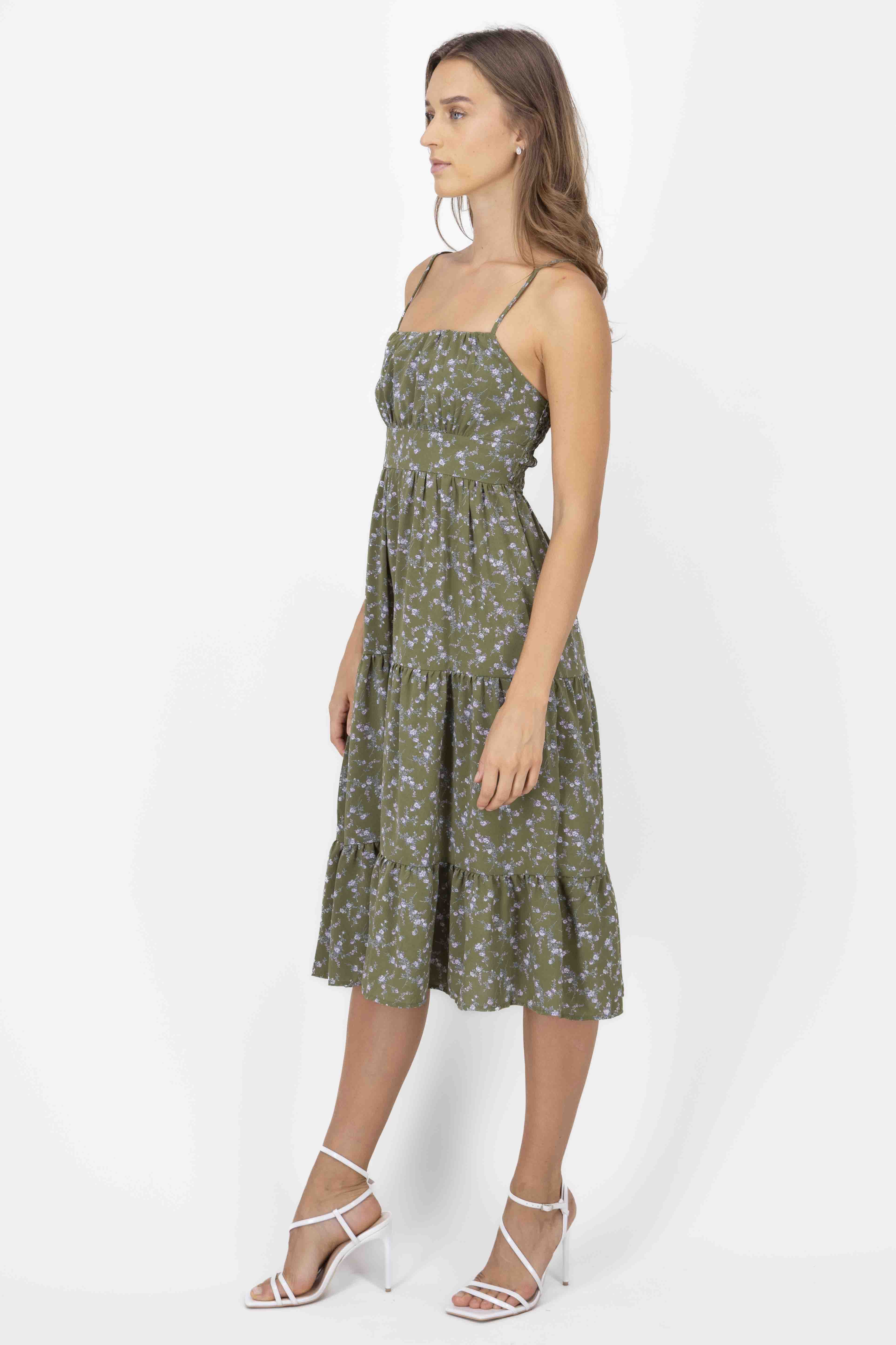 Vestido midi flores