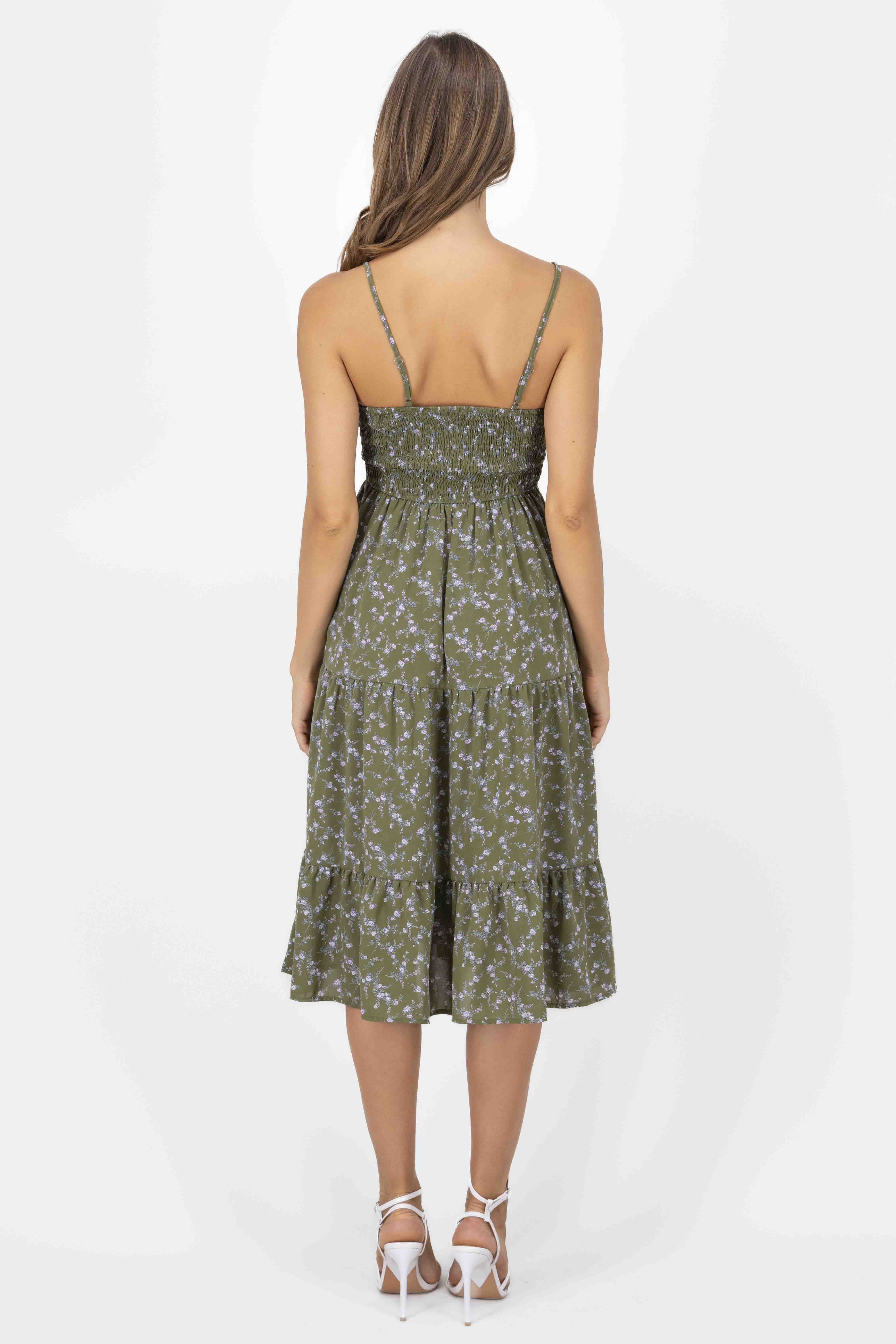 Vestido midi flores