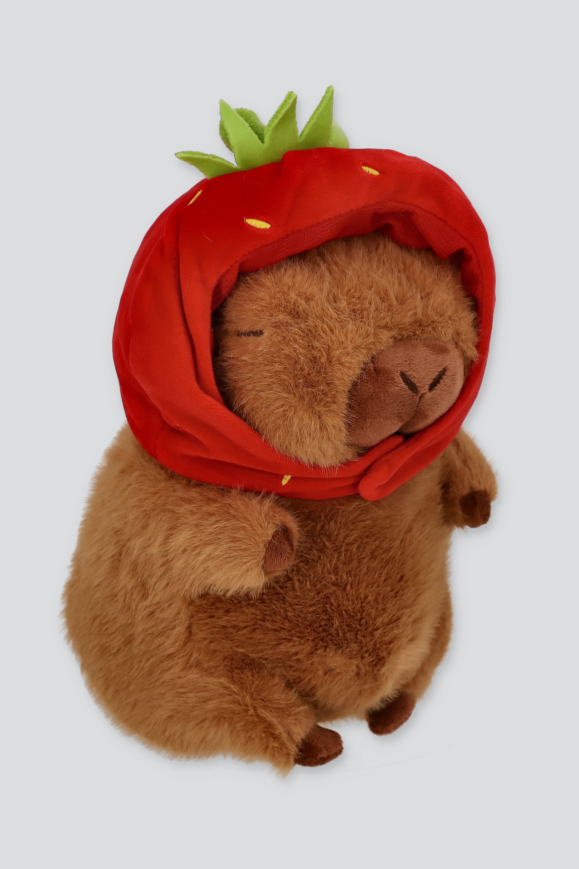 Peluche capibara gorro fresa