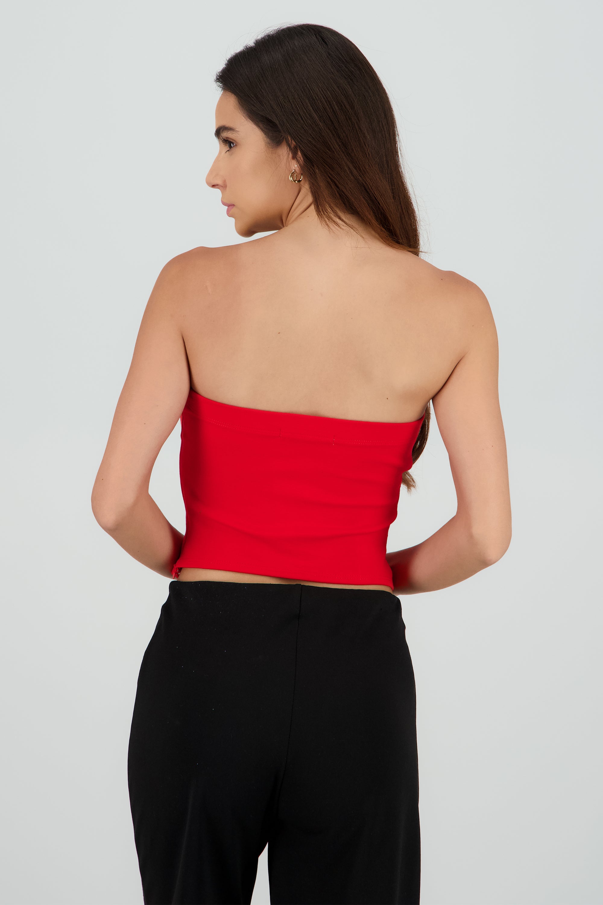 Top strapless detalle moños