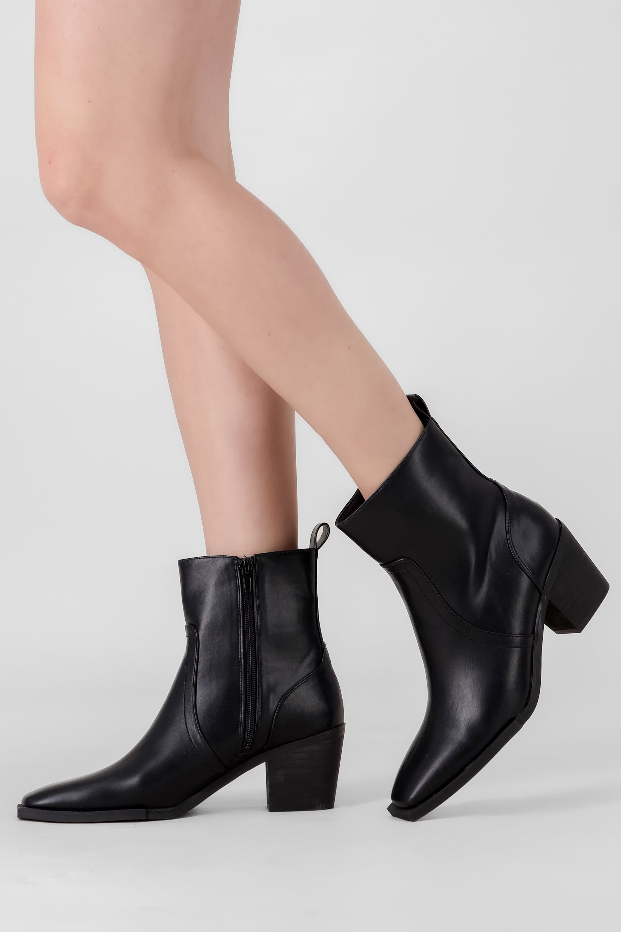 Botines Negros Botin Cordones Mujer Tacon Pitillos 20023, Botines