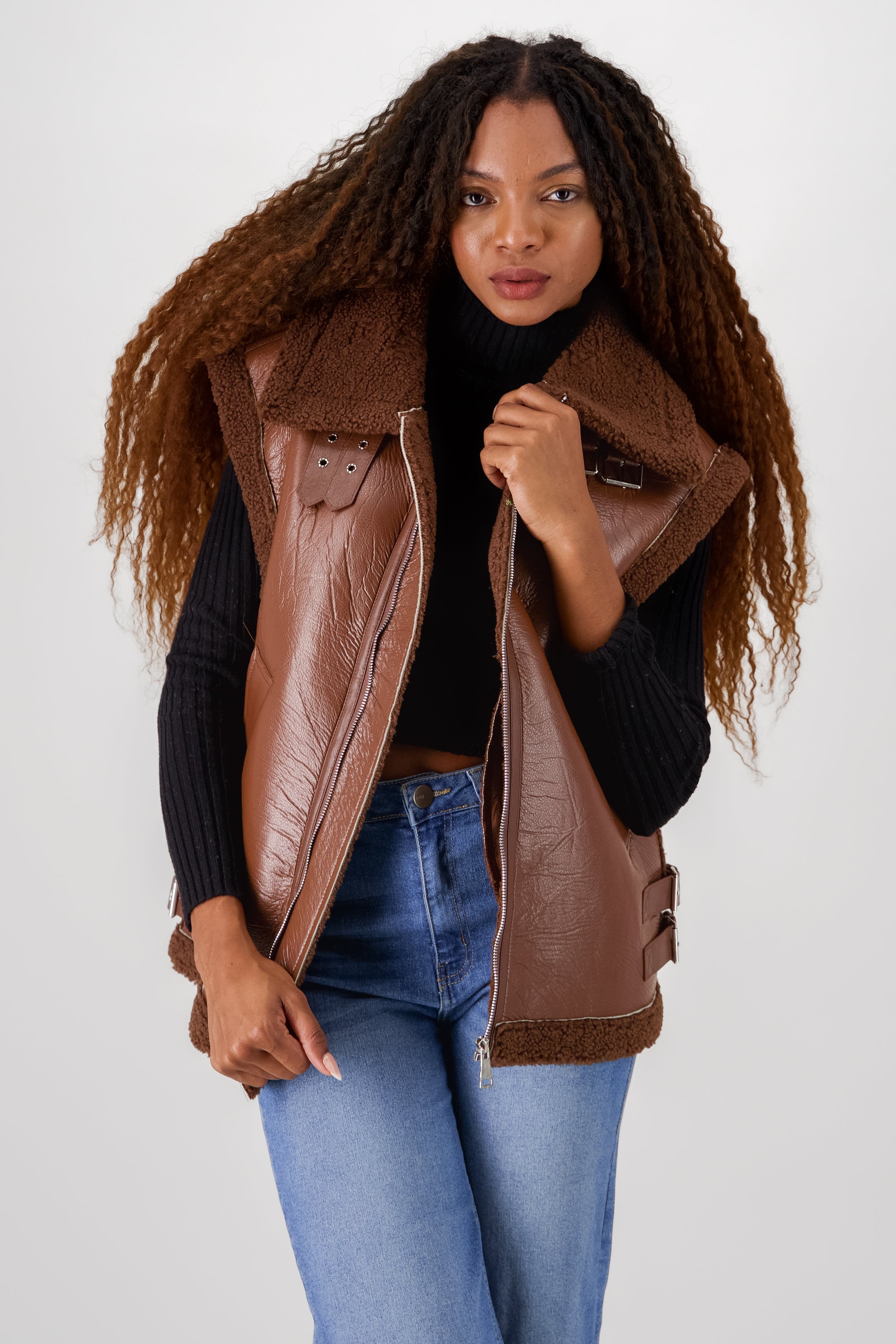 Chaqueta Chaleco Con Gorro Peluche Chaleco De Frio Para Dama Cómo