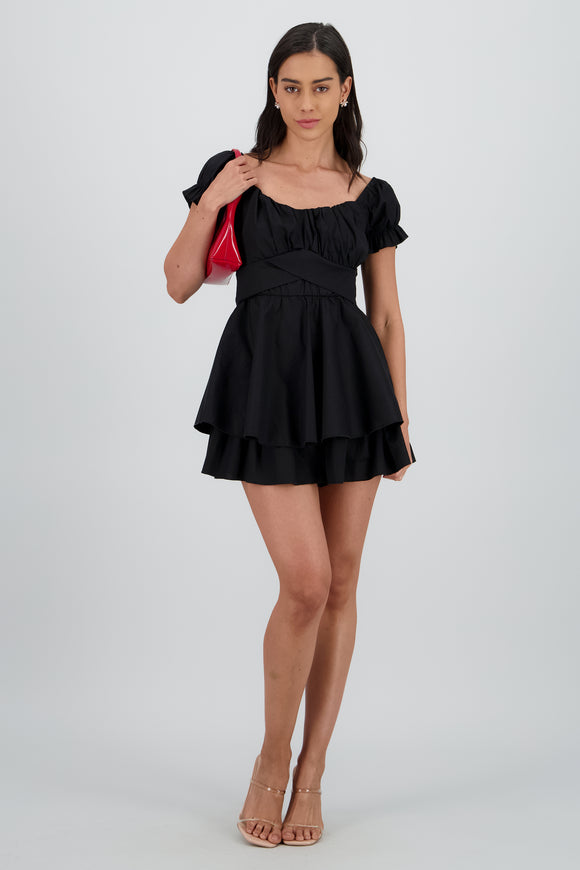 Vestido olanes manga corta
