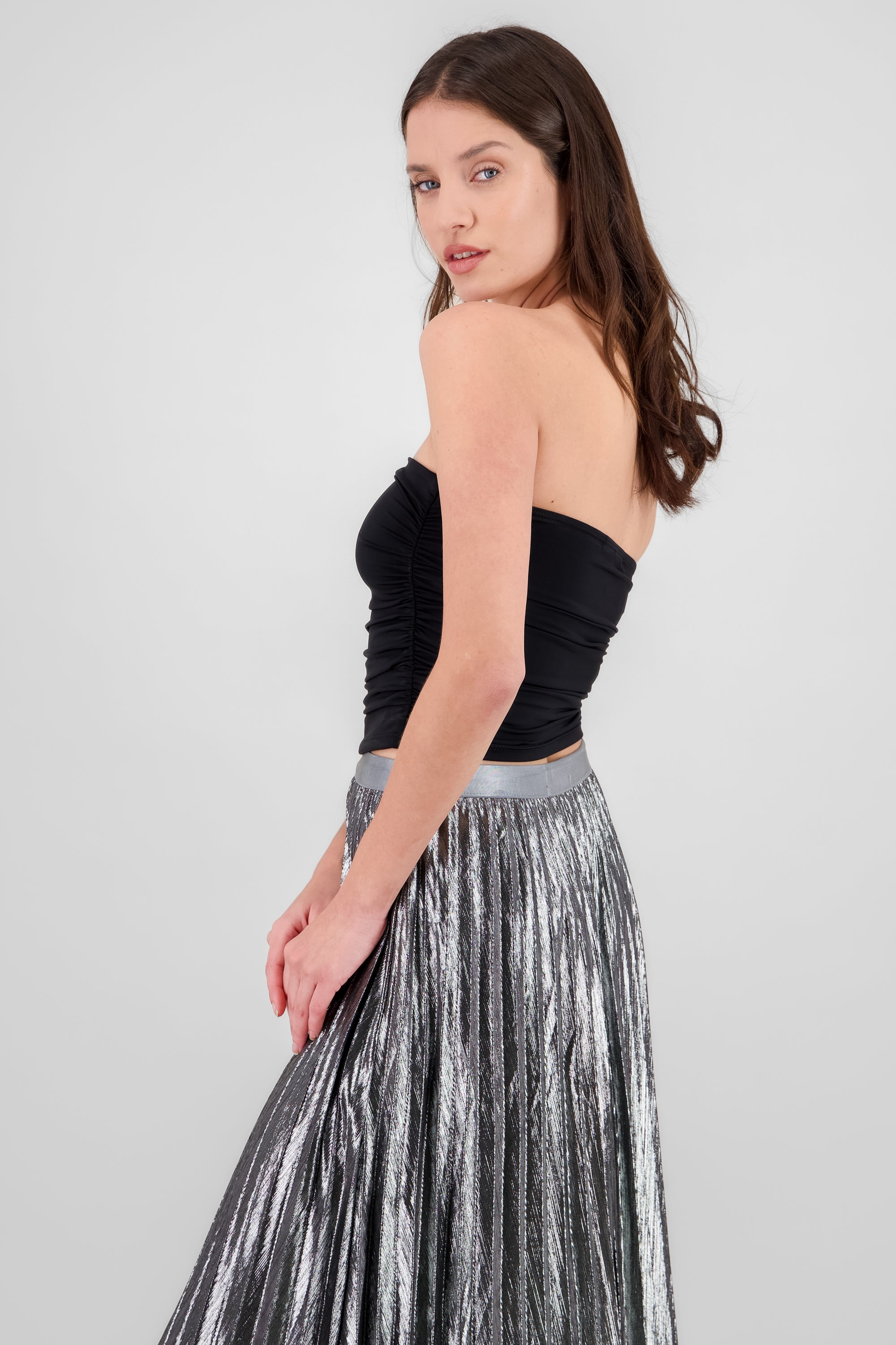 Top Tubo Strapless Drapeado
