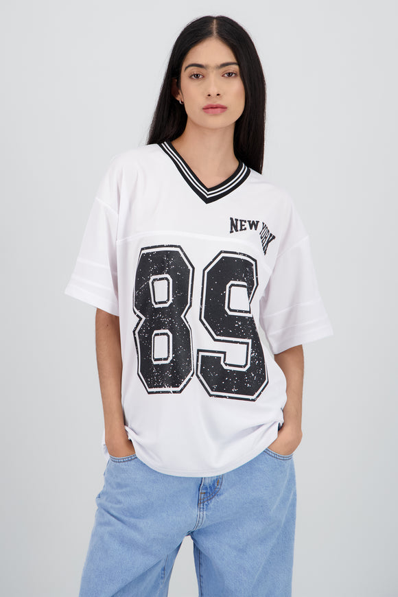 Playera oversize estampado numero