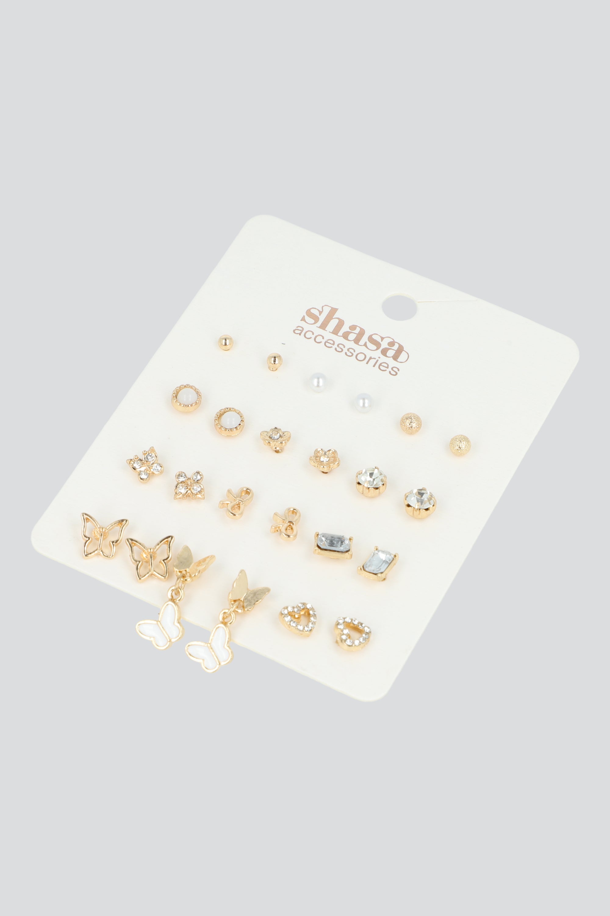 12 Pr Aretes Mariposas Metal