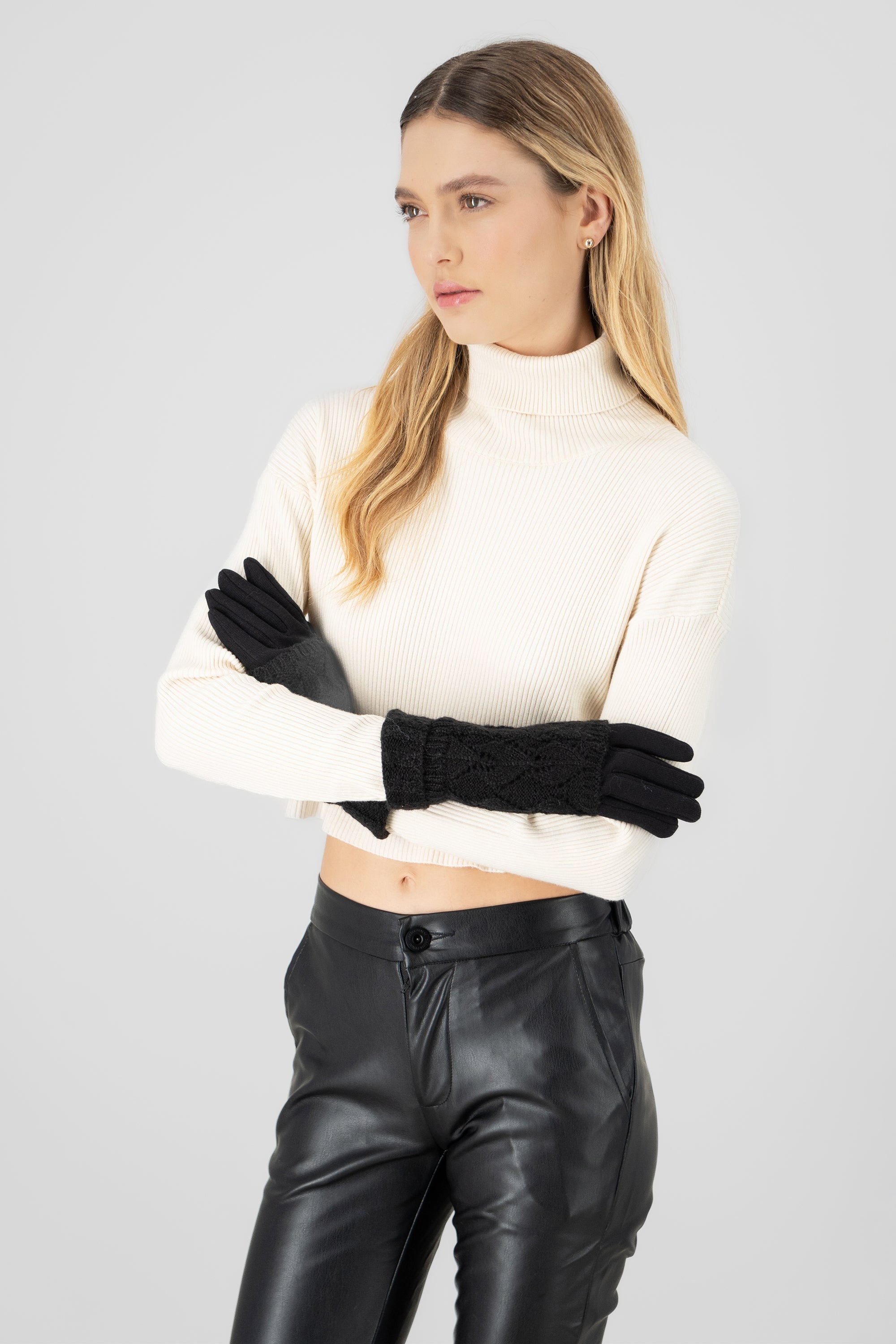 Guantes manga tejida