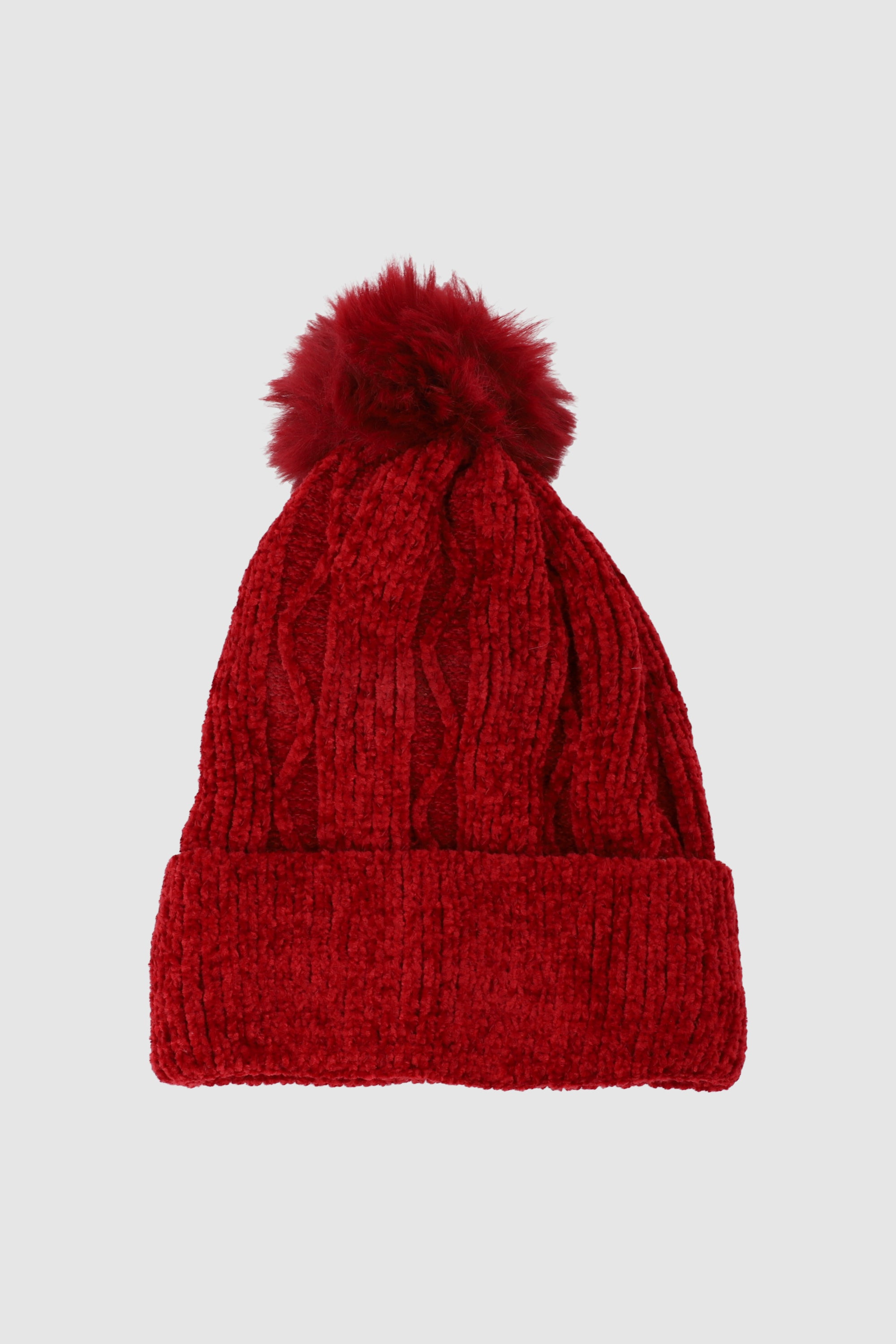 Beanie tejido borla trenza