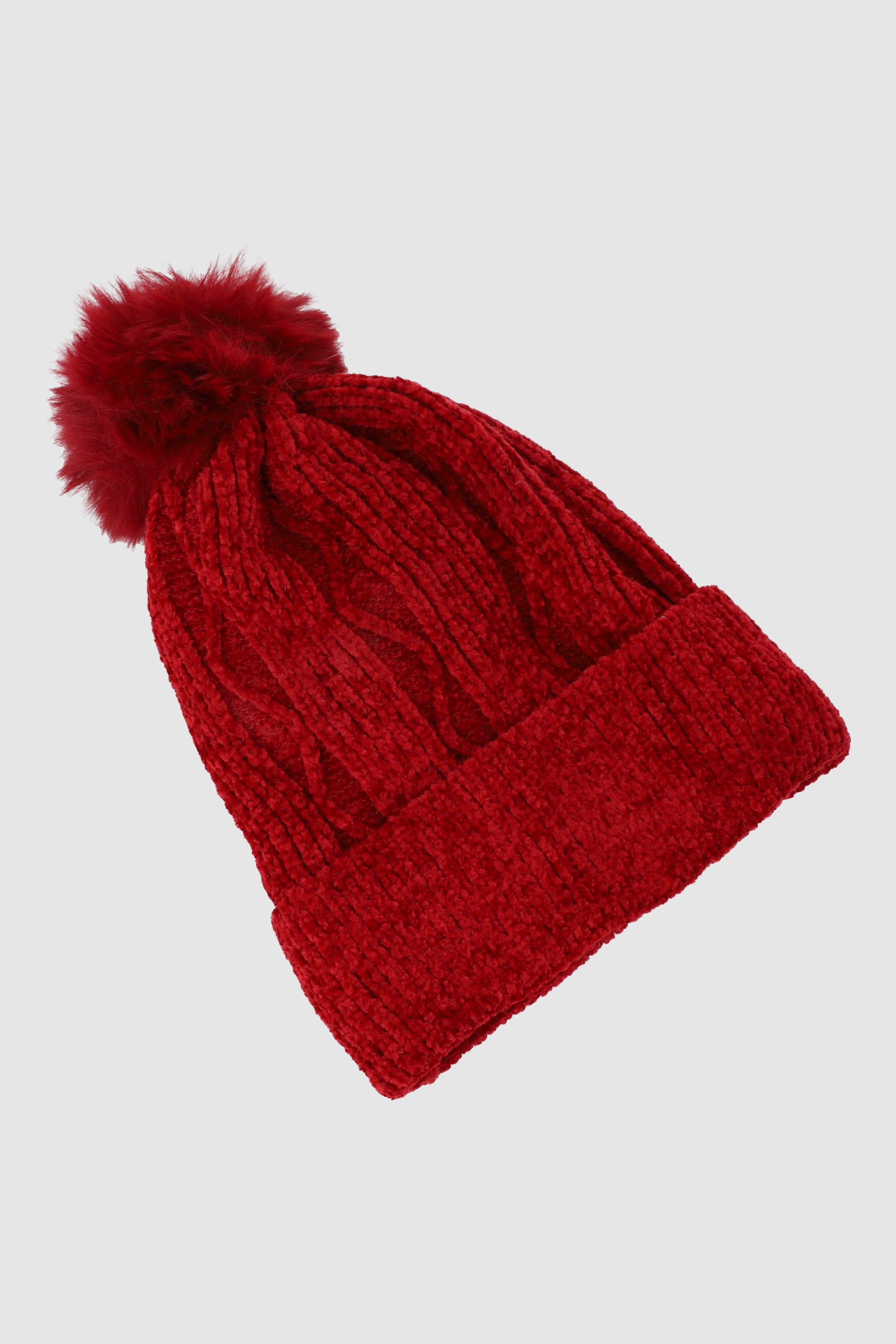 Beanie tejido borla trenza